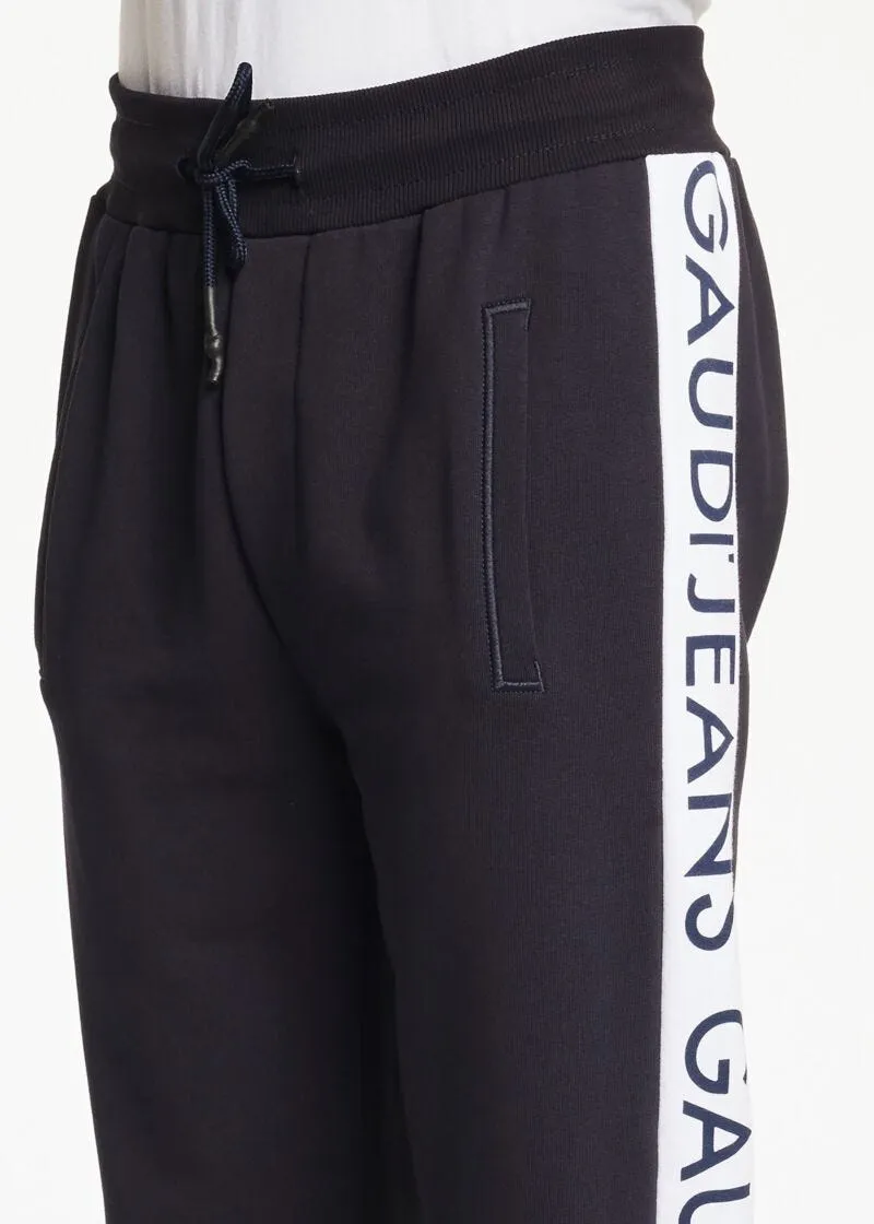 Pantaloni con banda logata