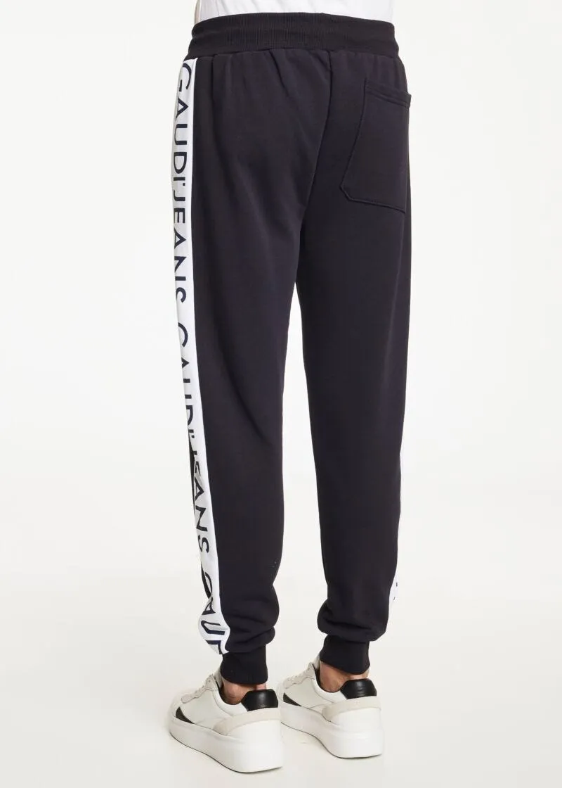 Pantaloni con banda logata