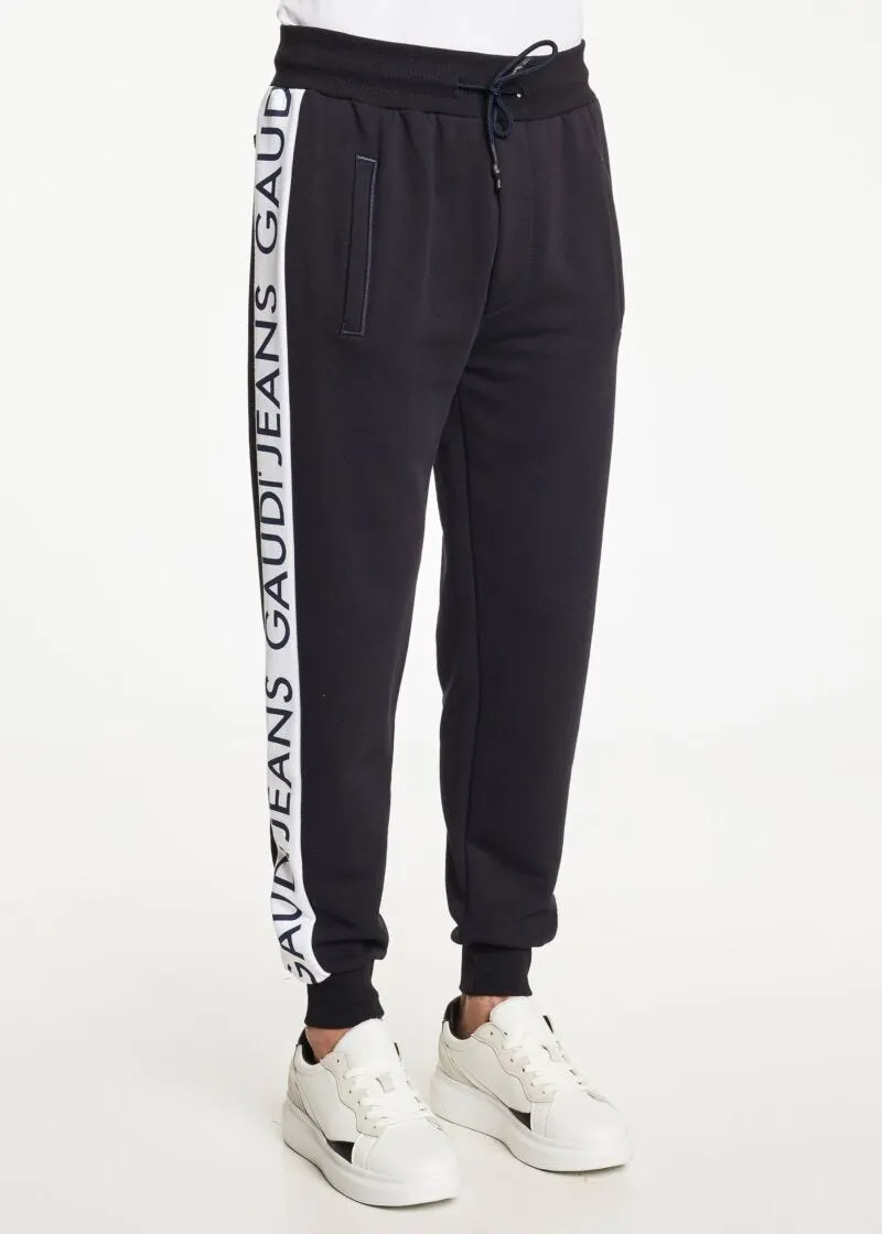 Pantaloni con banda logata