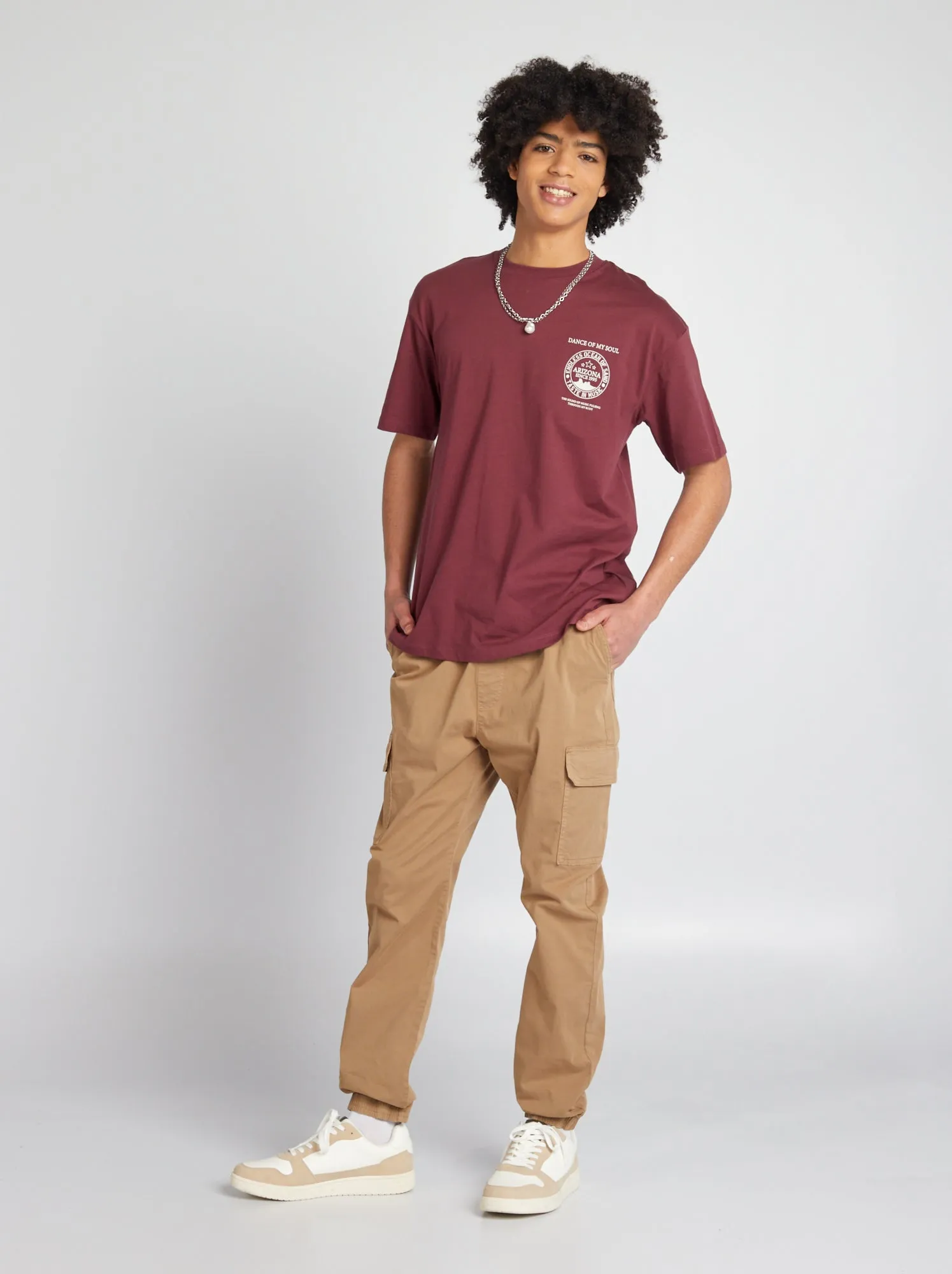 Pantaloni con tasche laterali - BEIGE