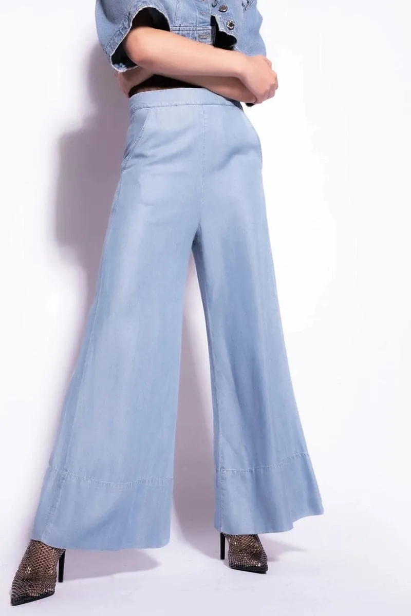 PANTALONI WIDE-LEG DENIM LYOCELL