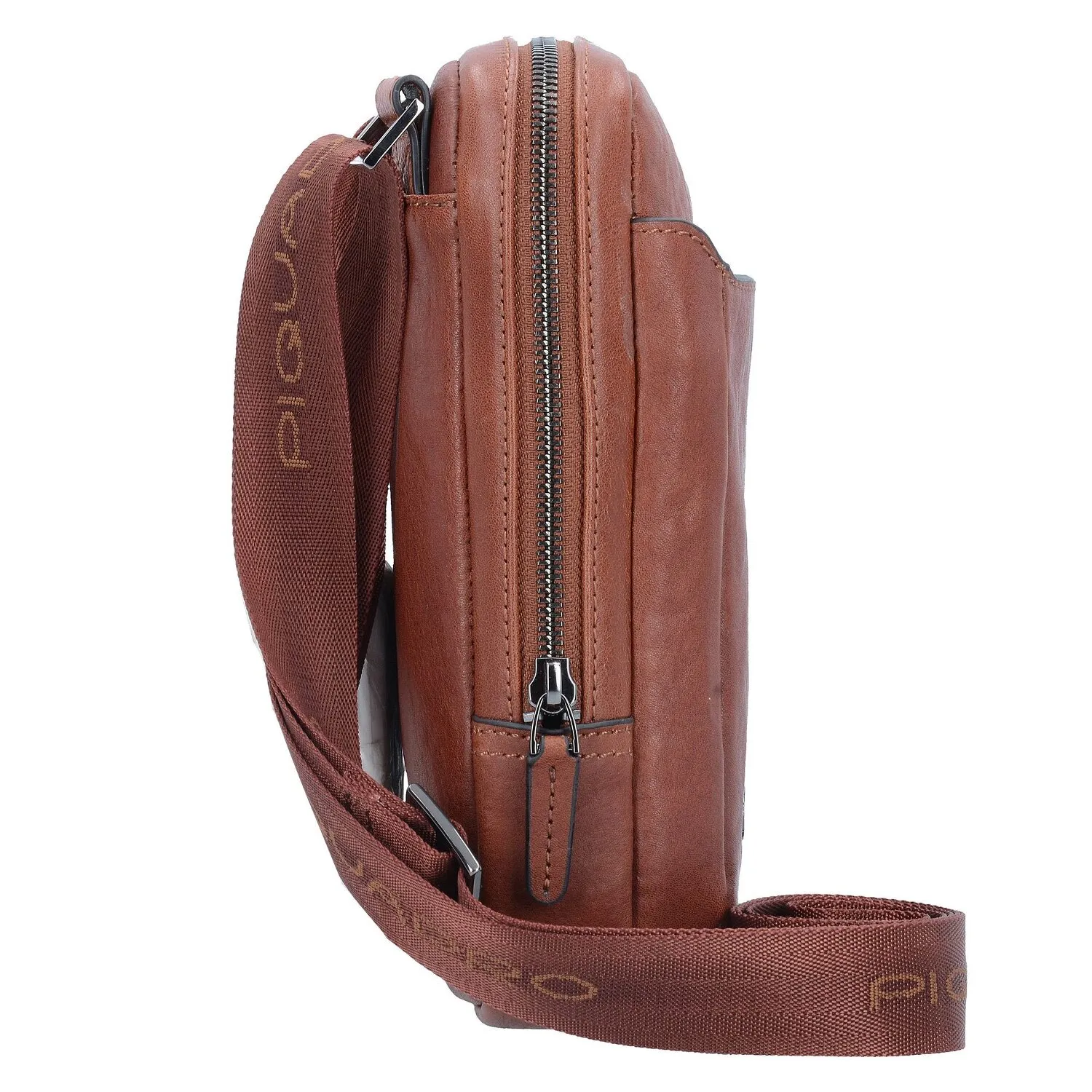 Piquadro Borsa a tracolla quadrata nera in pelle 17 cm
