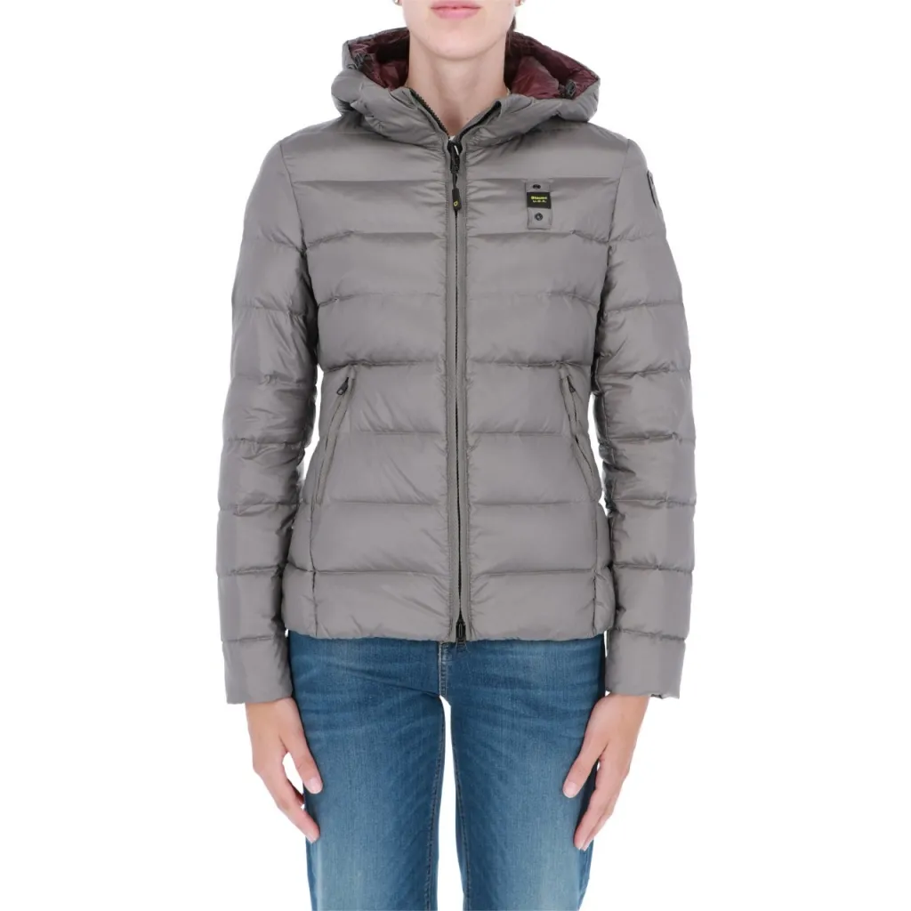 Piumino Blauer Usa Donna Corto Cappuccio 952NA GRIGIO