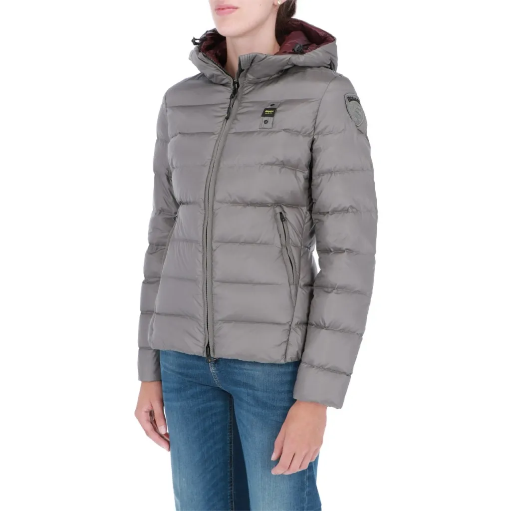 Piumino Blauer Usa Donna Corto Cappuccio 952NA GRIGIO