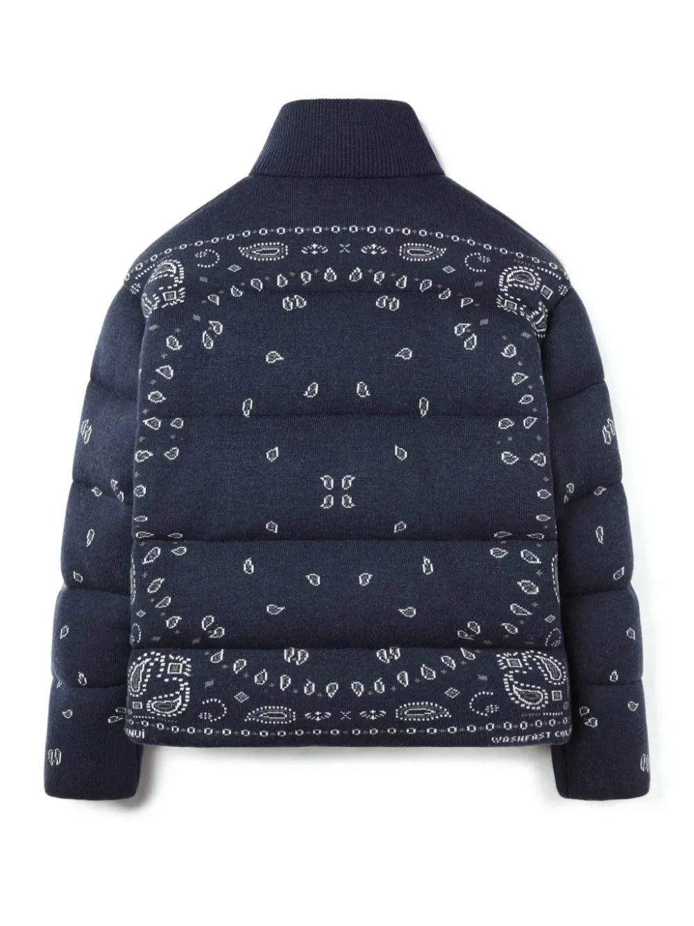 Piumino imbottito con stampa jacquard in blu - uomo