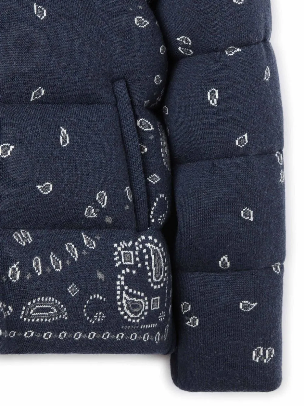 Piumino imbottito con stampa jacquard in blu - uomo