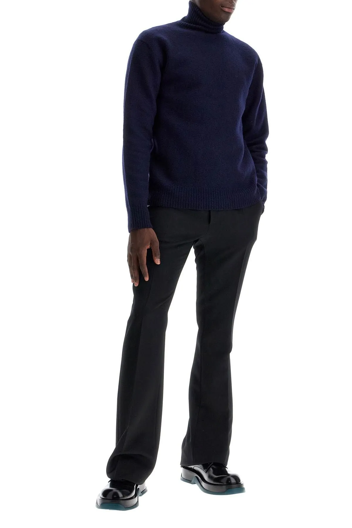 Pullover a collo alto in lana