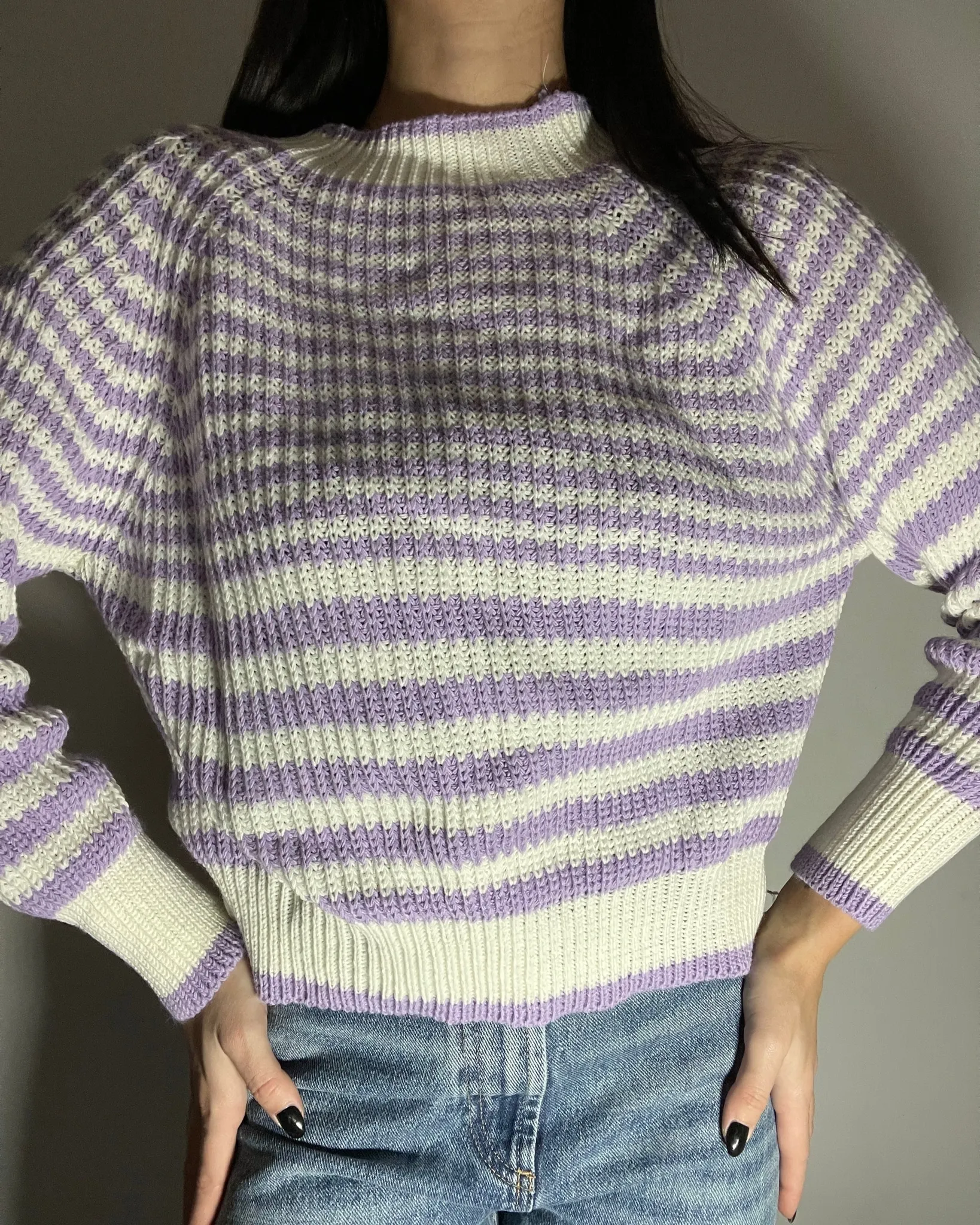 Pullover collo alto a righe - LILLA