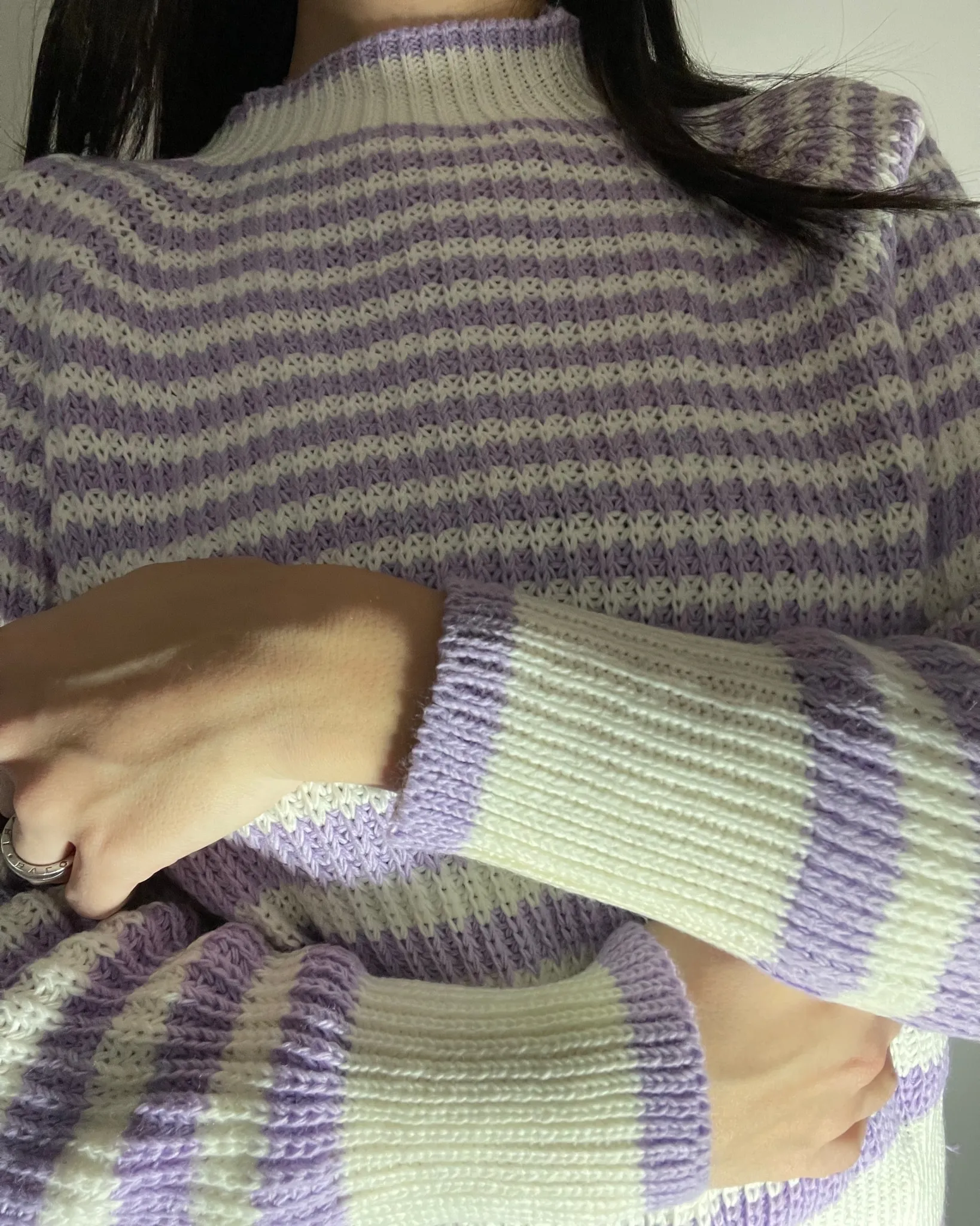 Pullover collo alto a righe - LILLA
