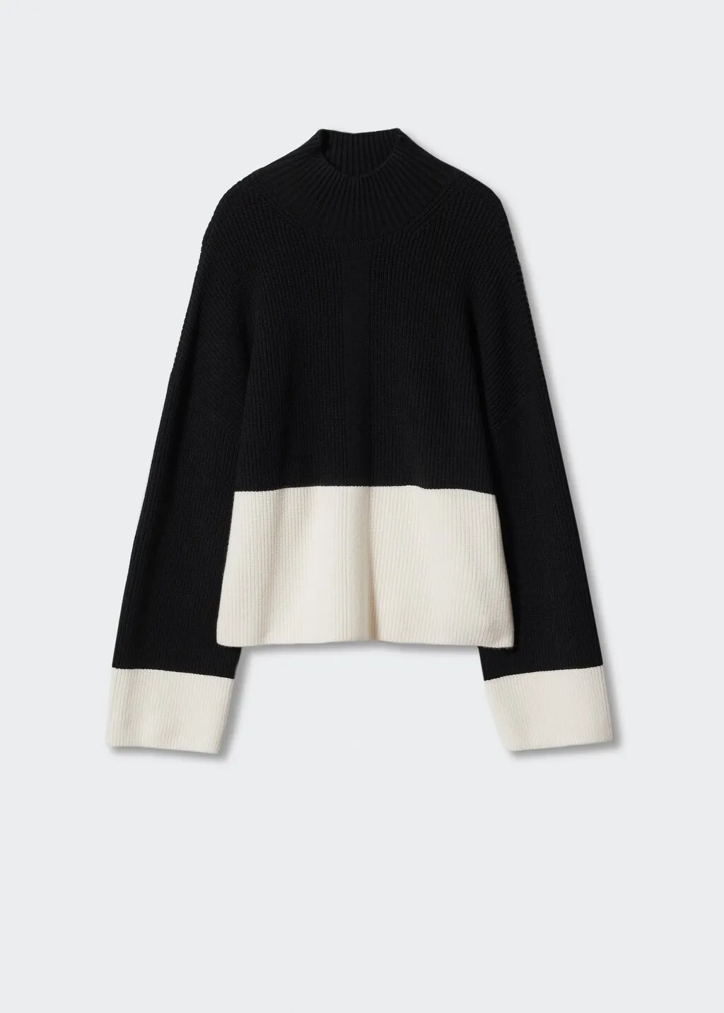 Pullover collo alto bicolore