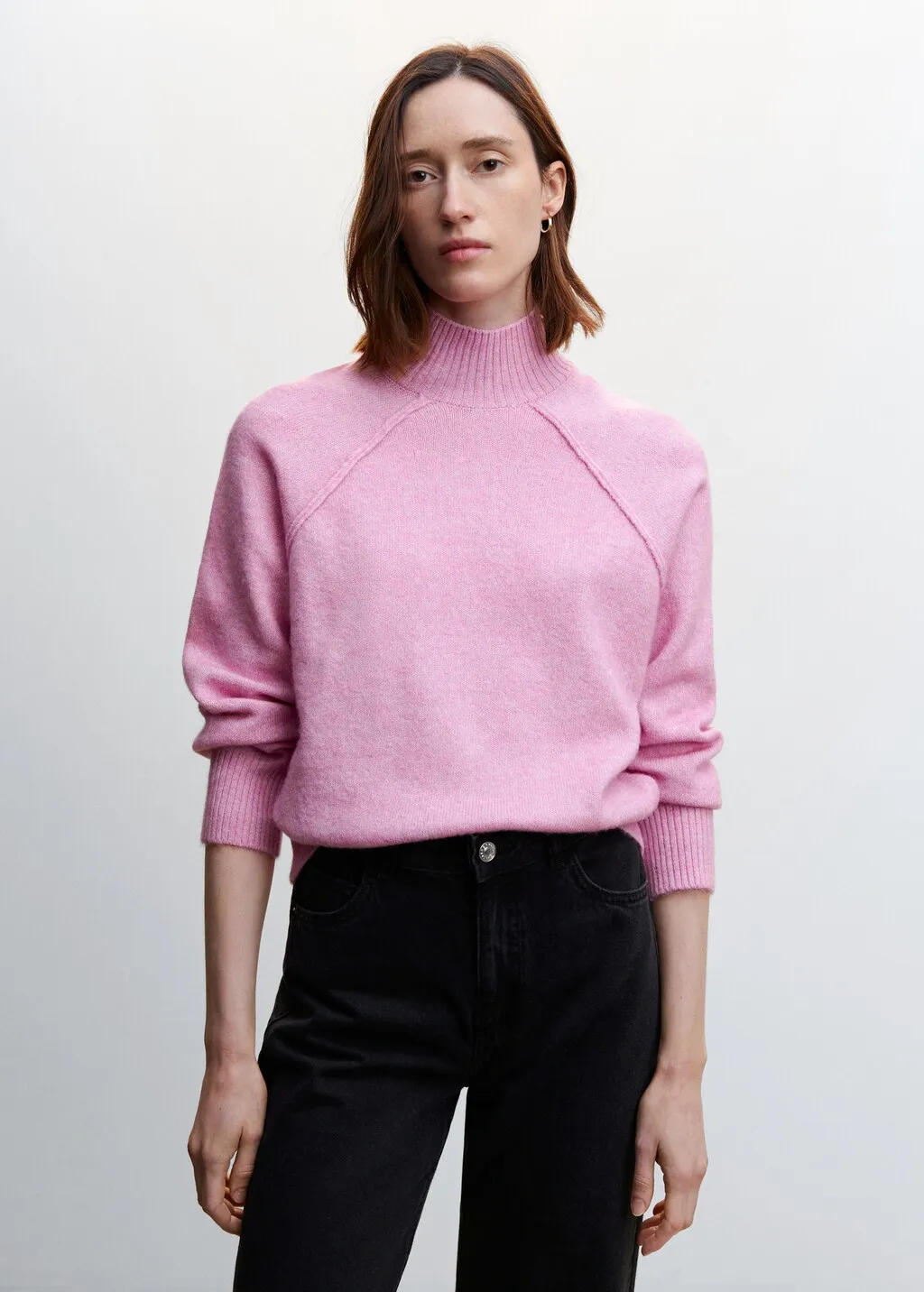 Pullover collo alto cuciture