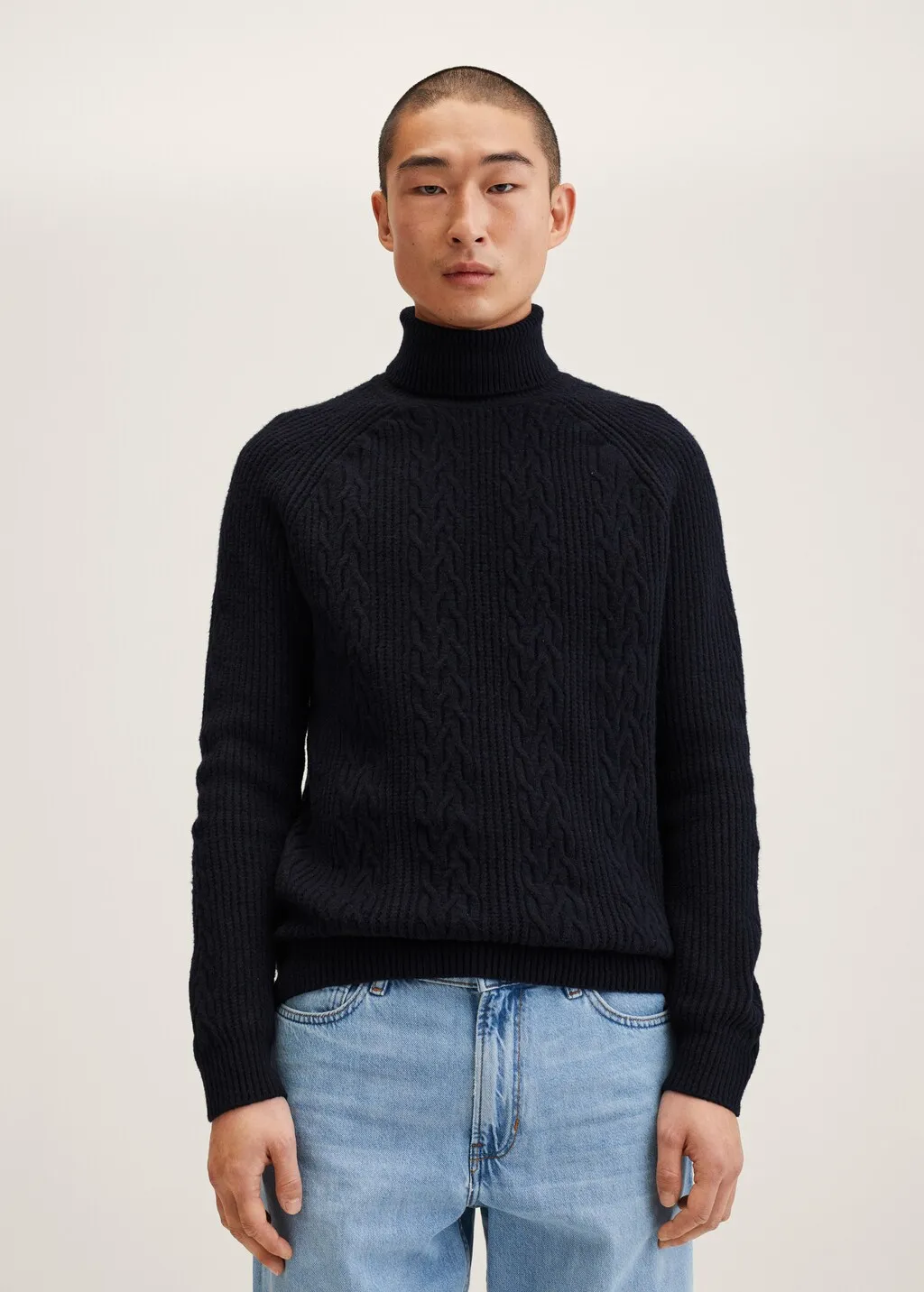 Pullover collo alto intrecciato