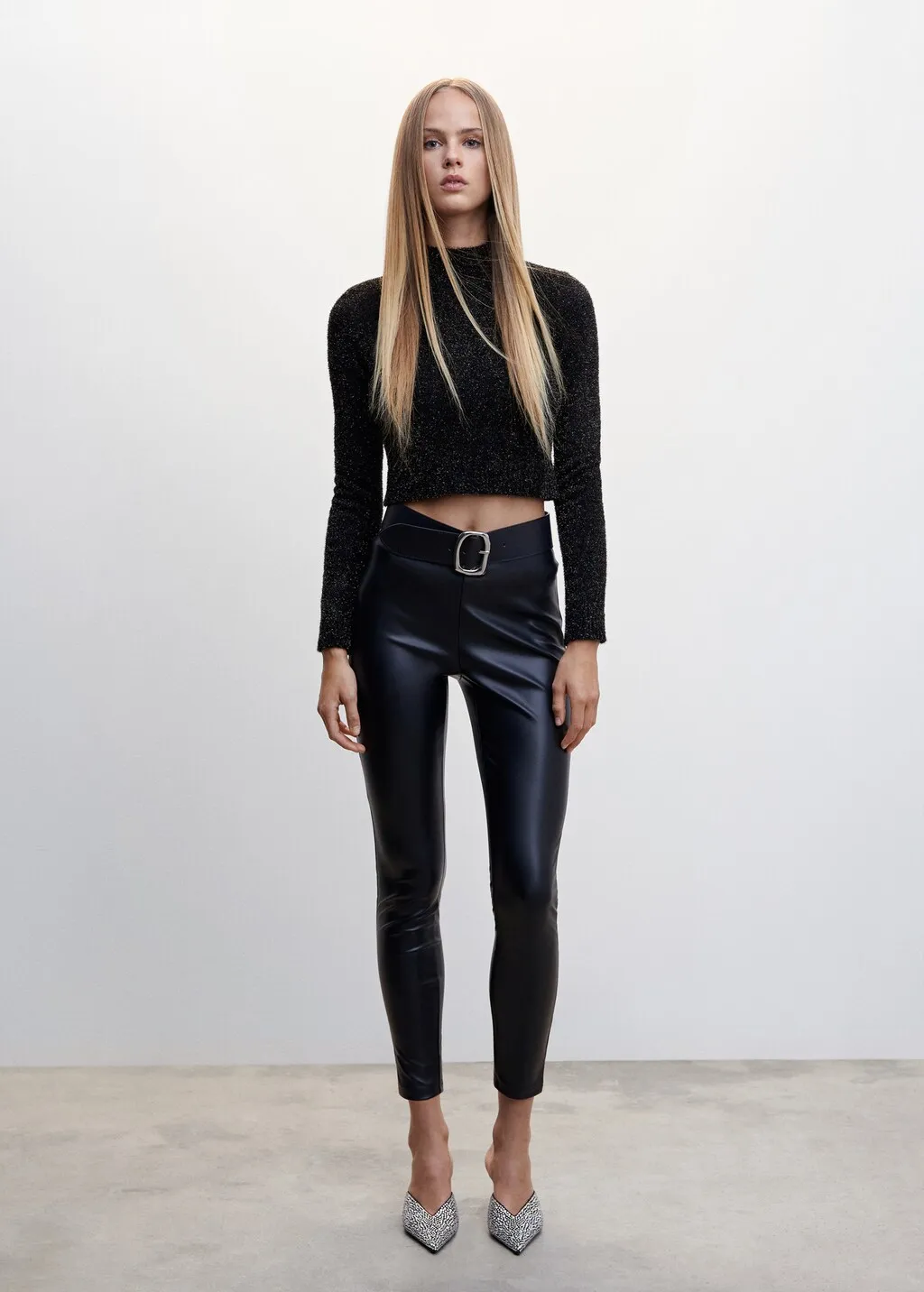 Pullover collo alto lucido