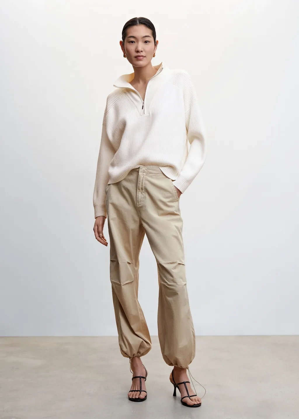 Pullover collo alto zip