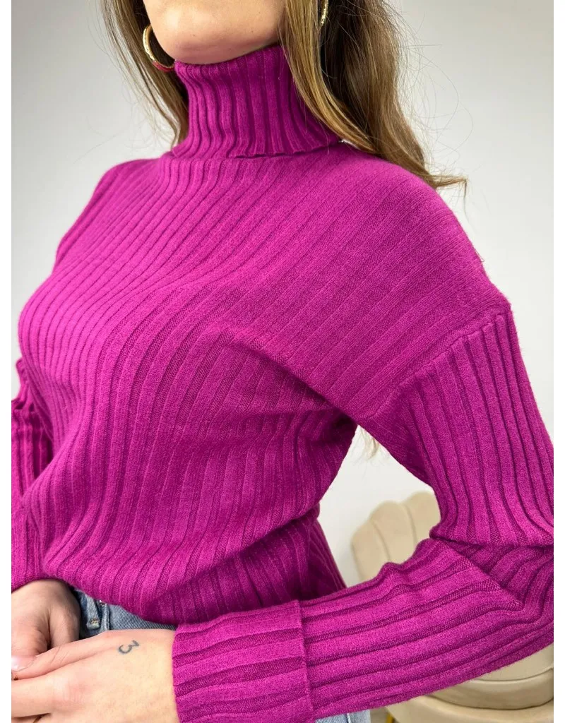 PULLOVER COSTE MAGENTA