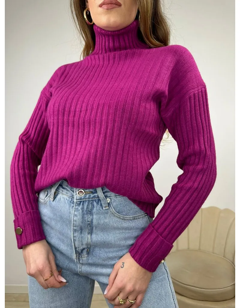 PULLOVER COSTE MAGENTA