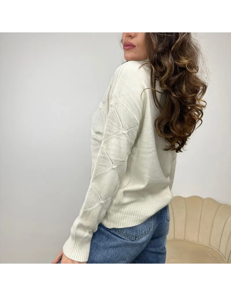 PULLOVER DOLCE VITA ROMBI BEIGE
