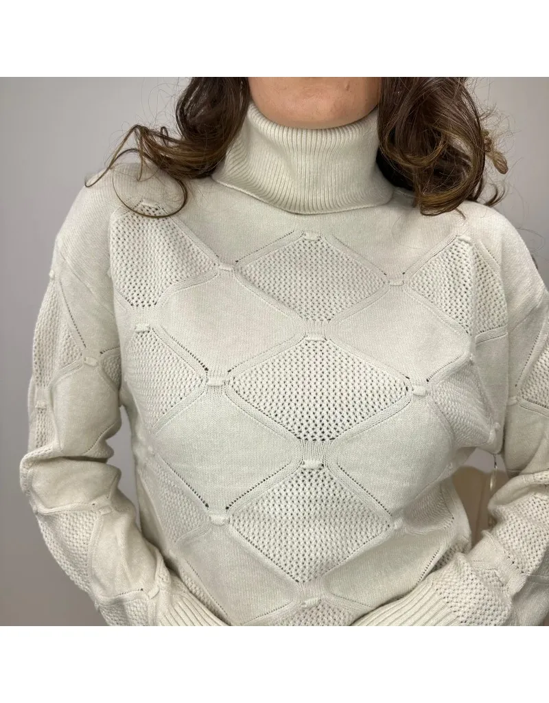 PULLOVER DOLCE VITA ROMBI BEIGE