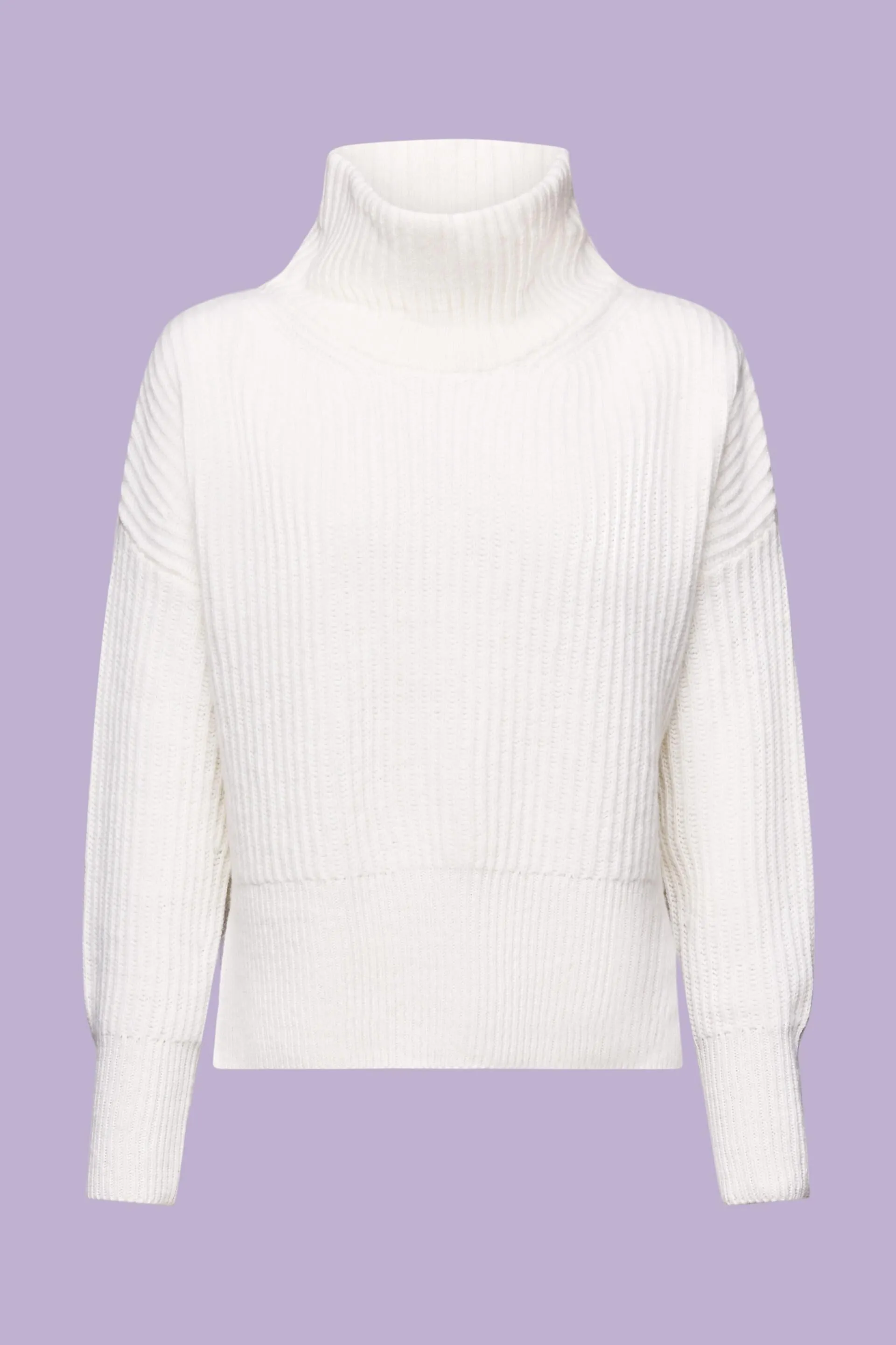 Pullover dolcevita in maglia a coste