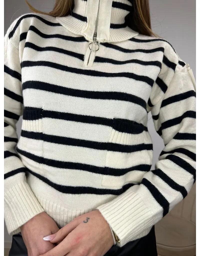 PULLOVER ILENIA BIANCO-NERO