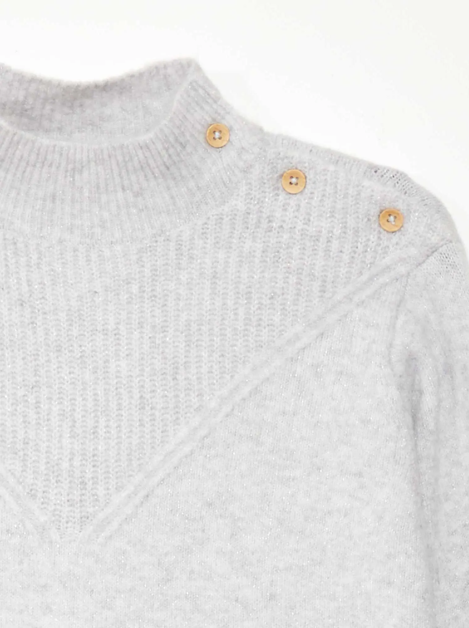 Pullover in maglia a collo alto - GRIGIO
