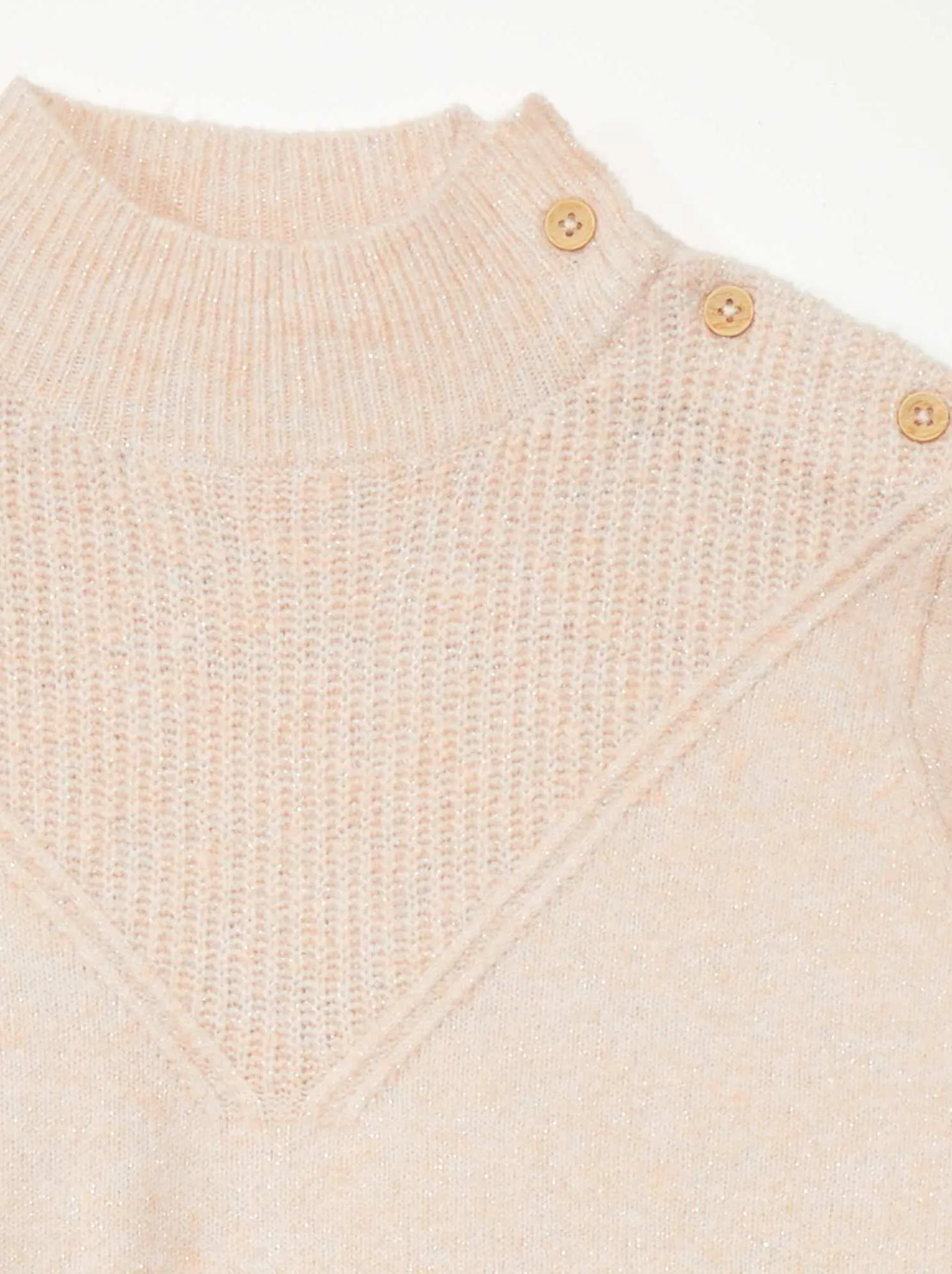 Pullover in maglia a collo alto - ROSA