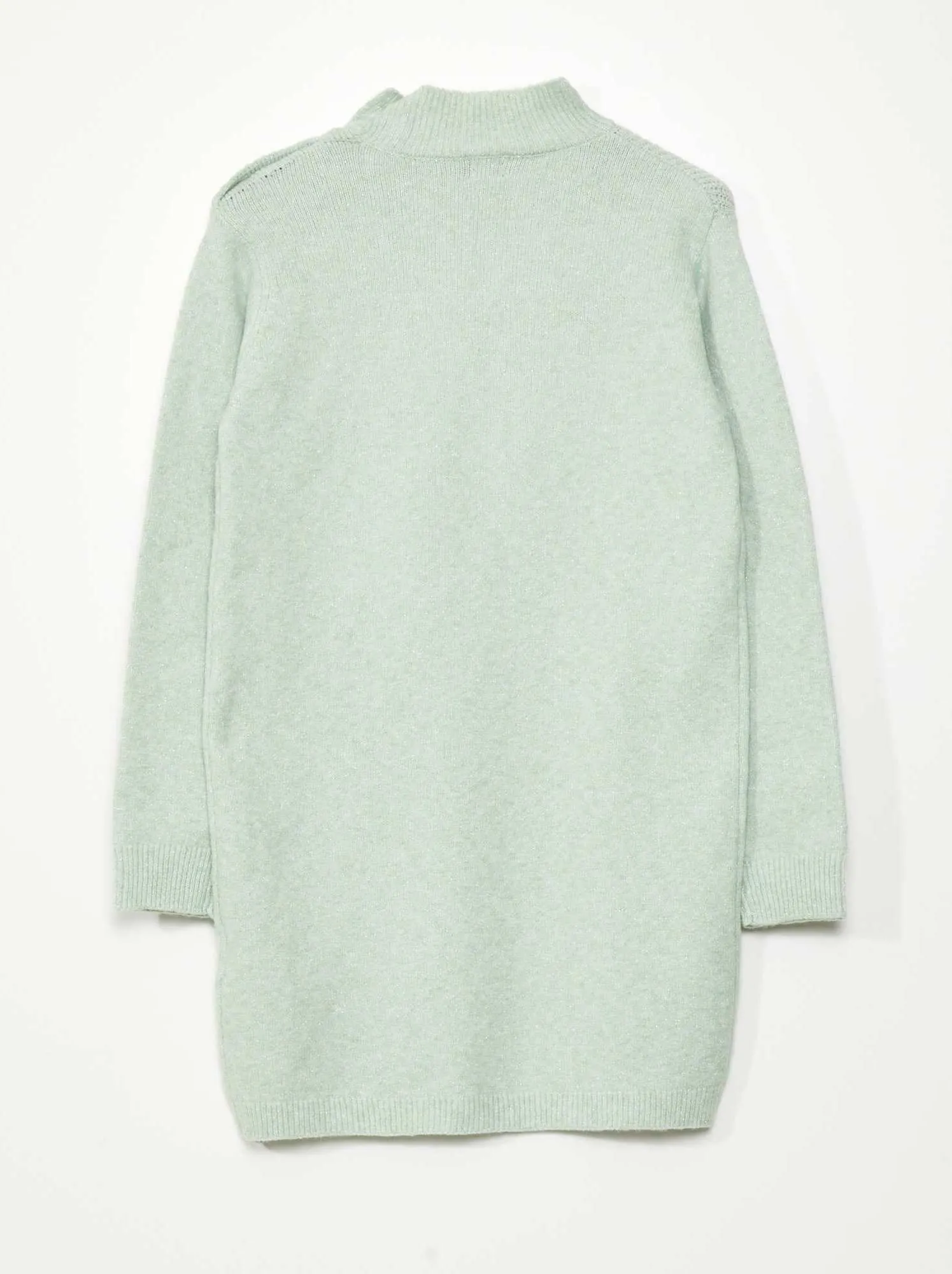 Pullover in maglia a collo alto - VERDE