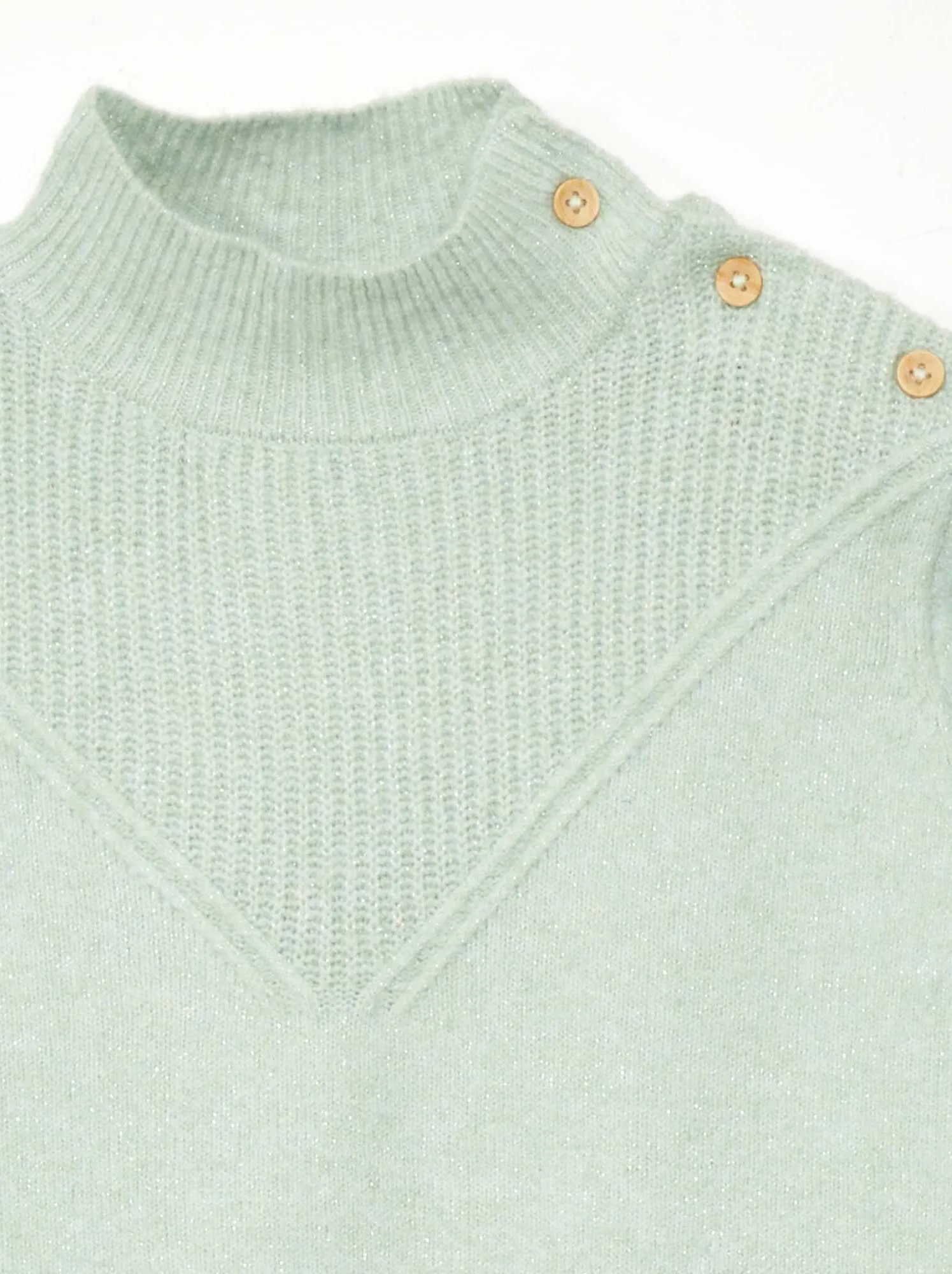 Pullover in maglia a collo alto - VERDE