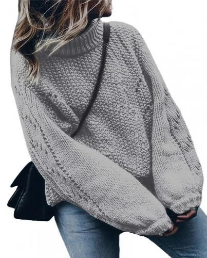Pullover Invernali Top Donna Maglione Oversize Scava Fuori Manica Lunga K