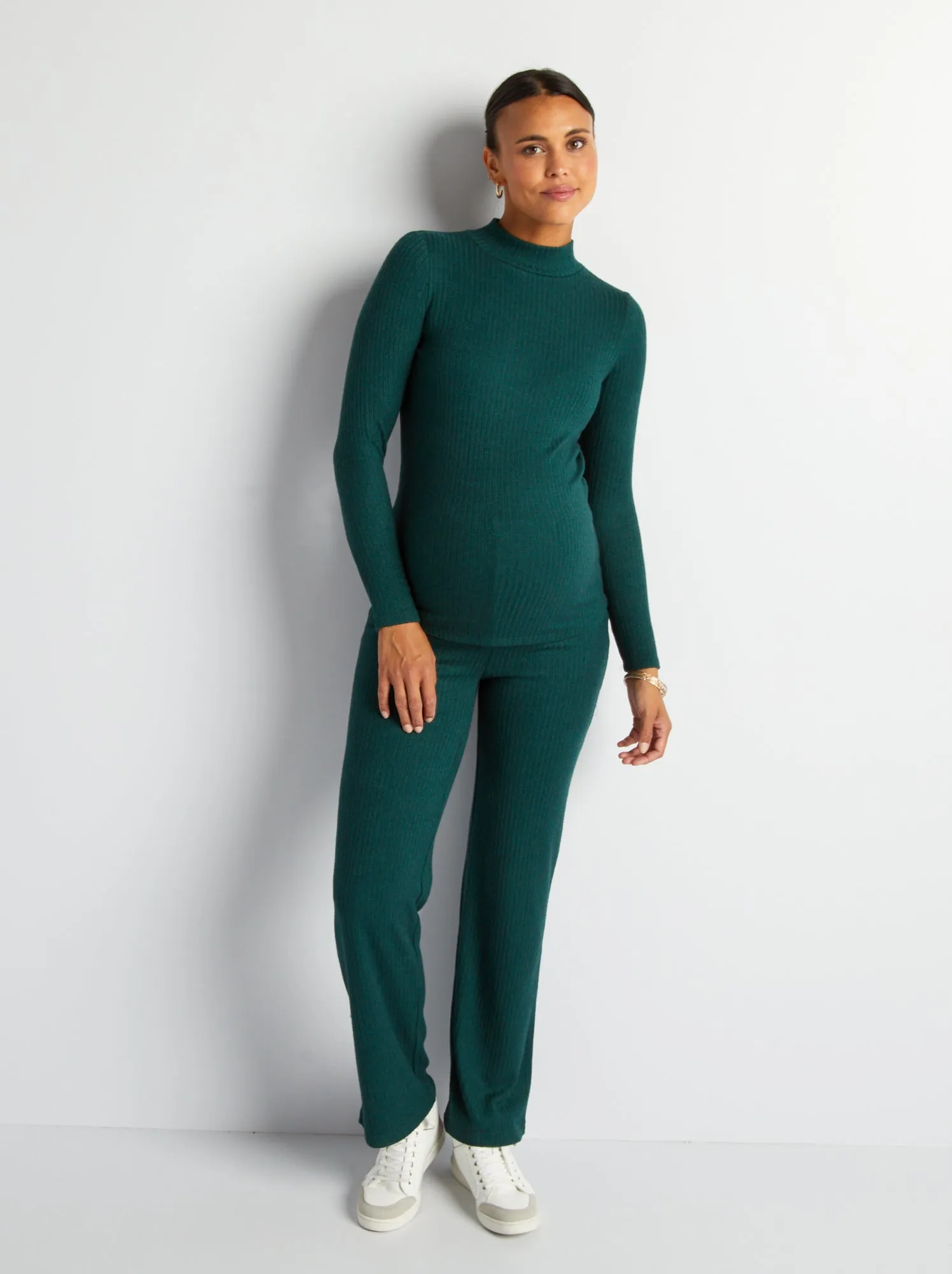 Pullover premaman a collo alto - VERDE