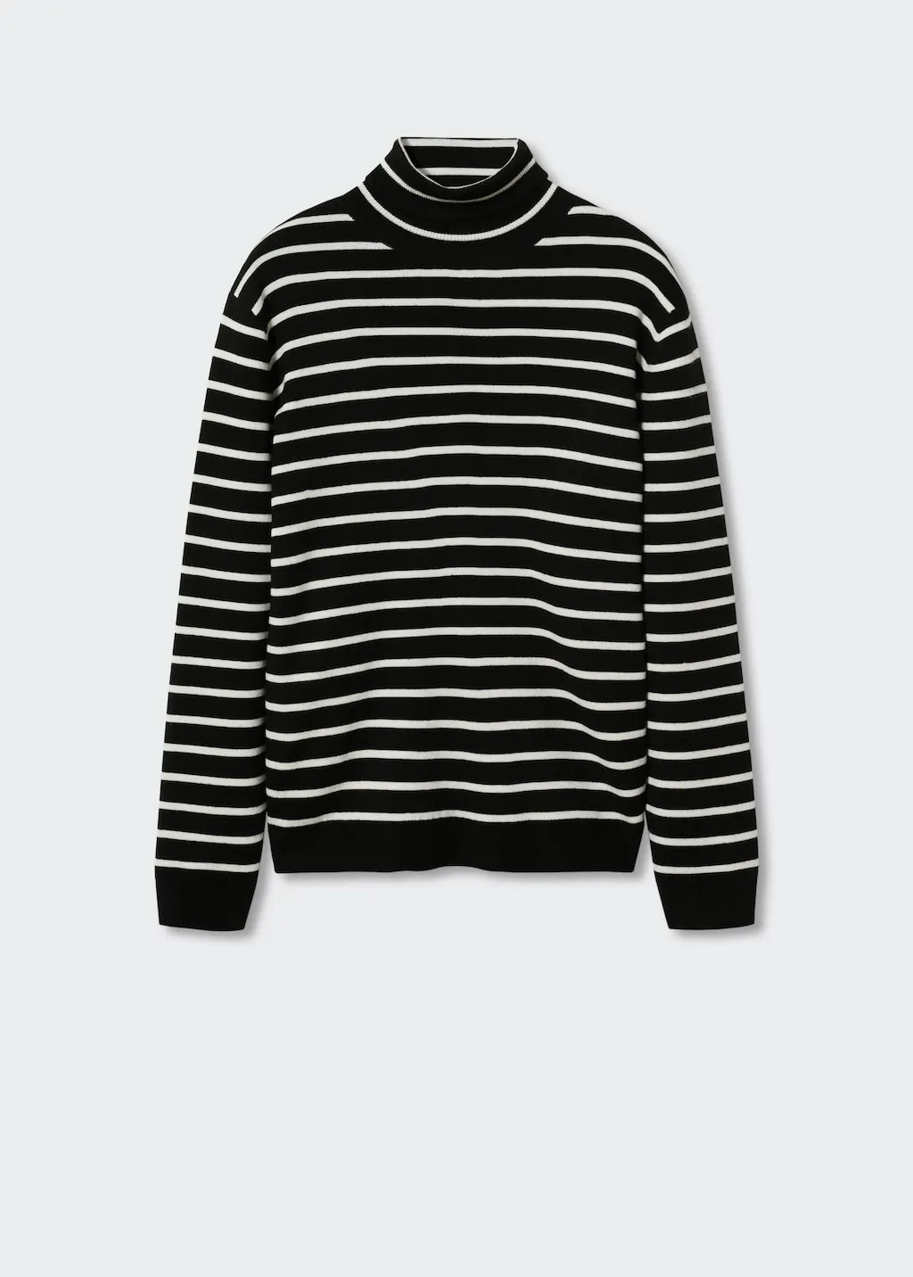 Pullover righe collo alto