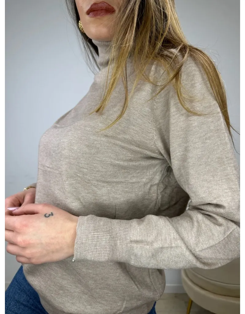 PULLOVER SIMPLY MAXI CAMEL