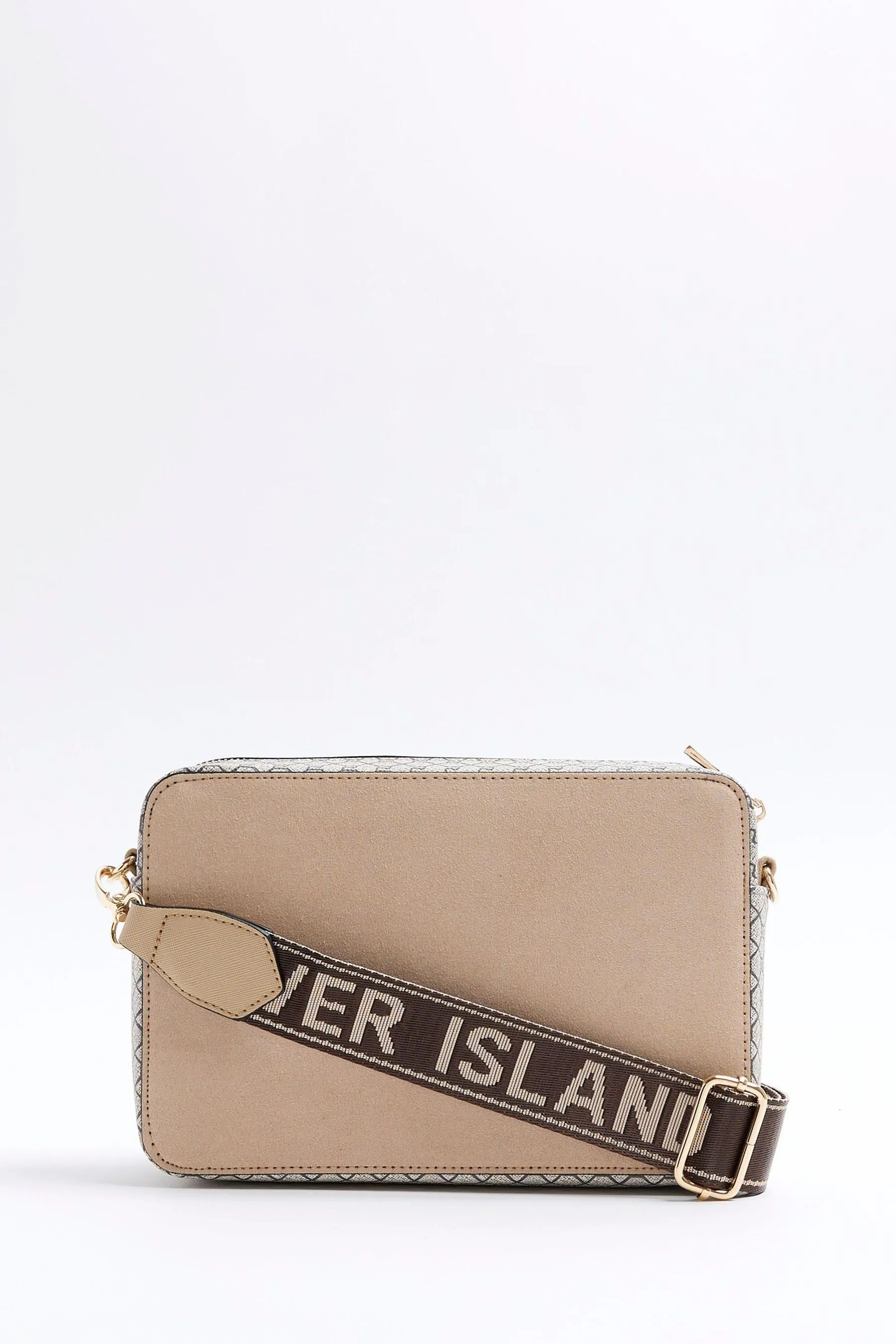 River Island - Borsa squadrata a tracolla con monogramma