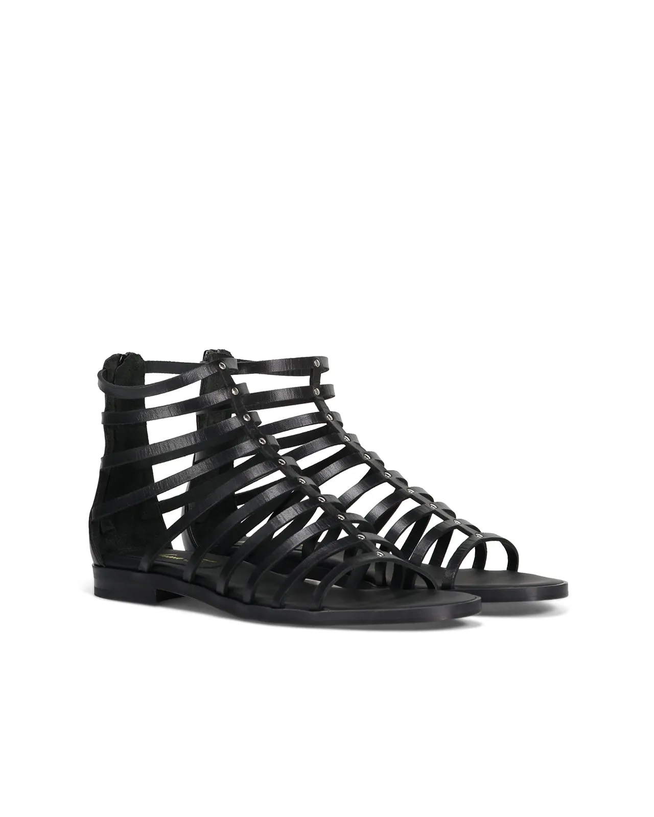 Sandalo gladiatore nappa nero