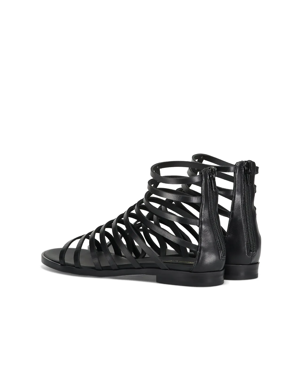 Sandalo gladiatore nappa nero