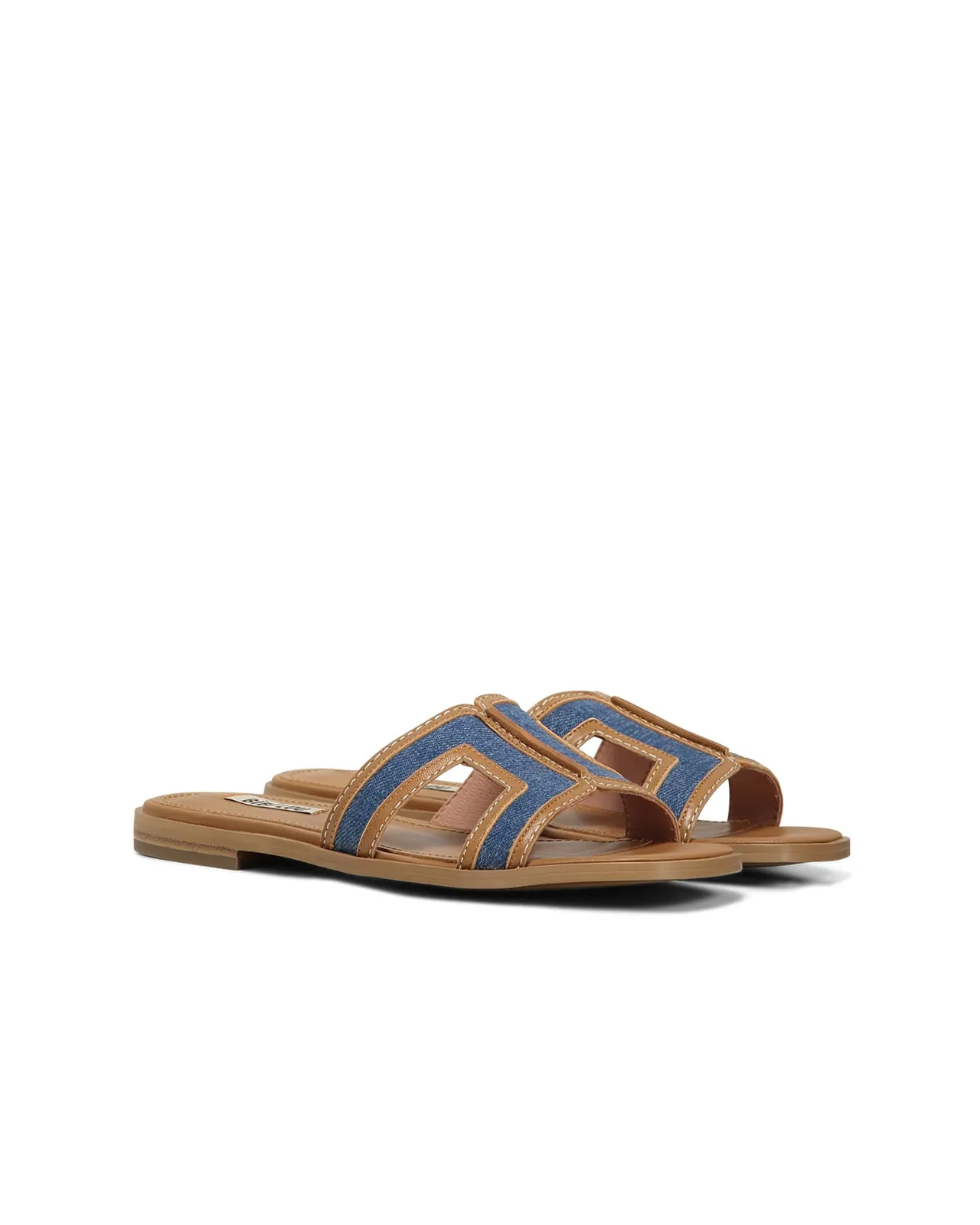 Sandalo pelle cuoio H denim