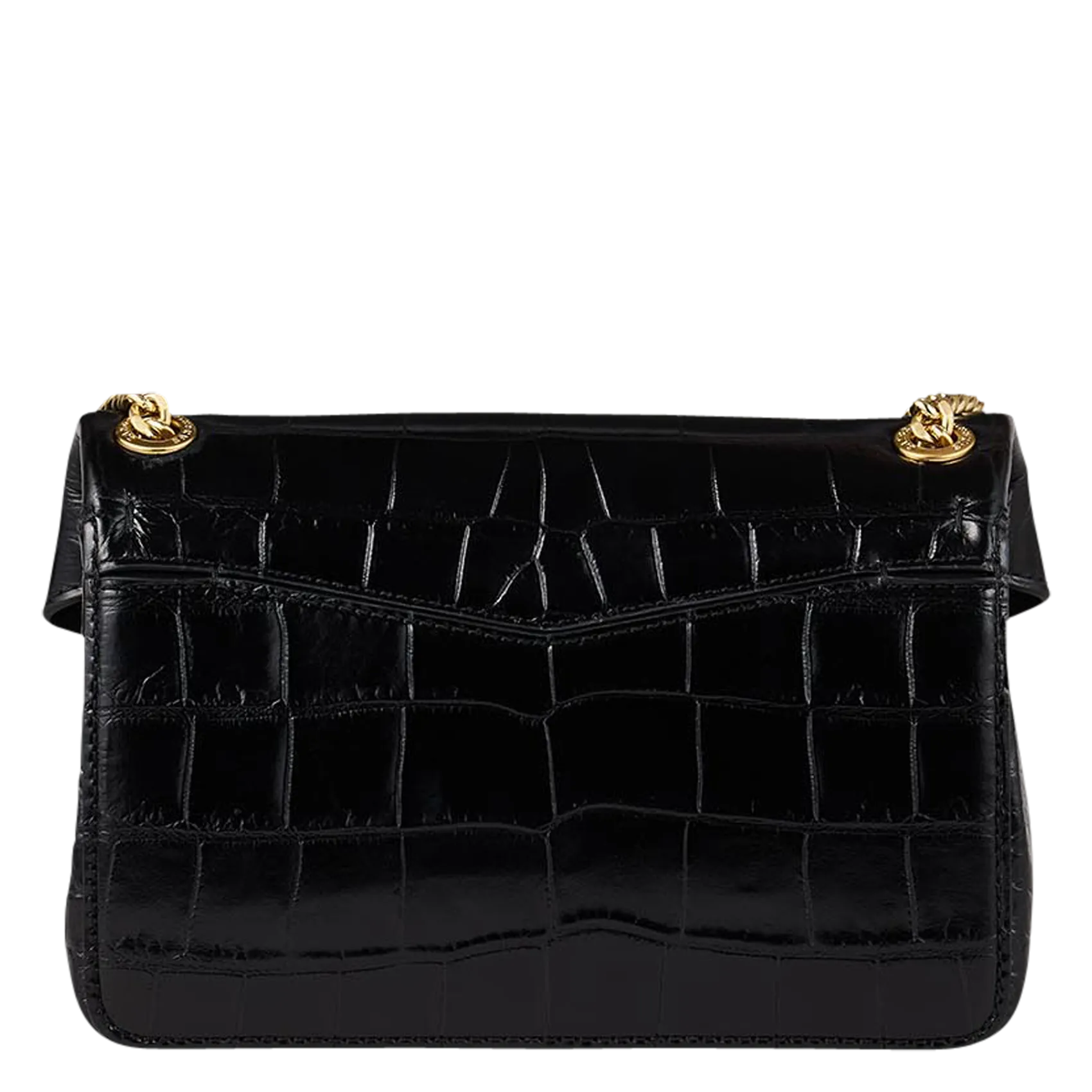  SANDRO   Tracolla in pelle stampata effetto croco | Nero
