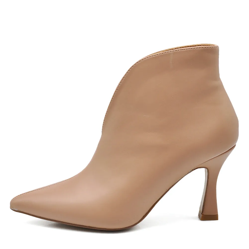 Scarpe Stivali Stivaletti Tronchetto Da Donna Con scollo a V Tacco Punta 9624-2