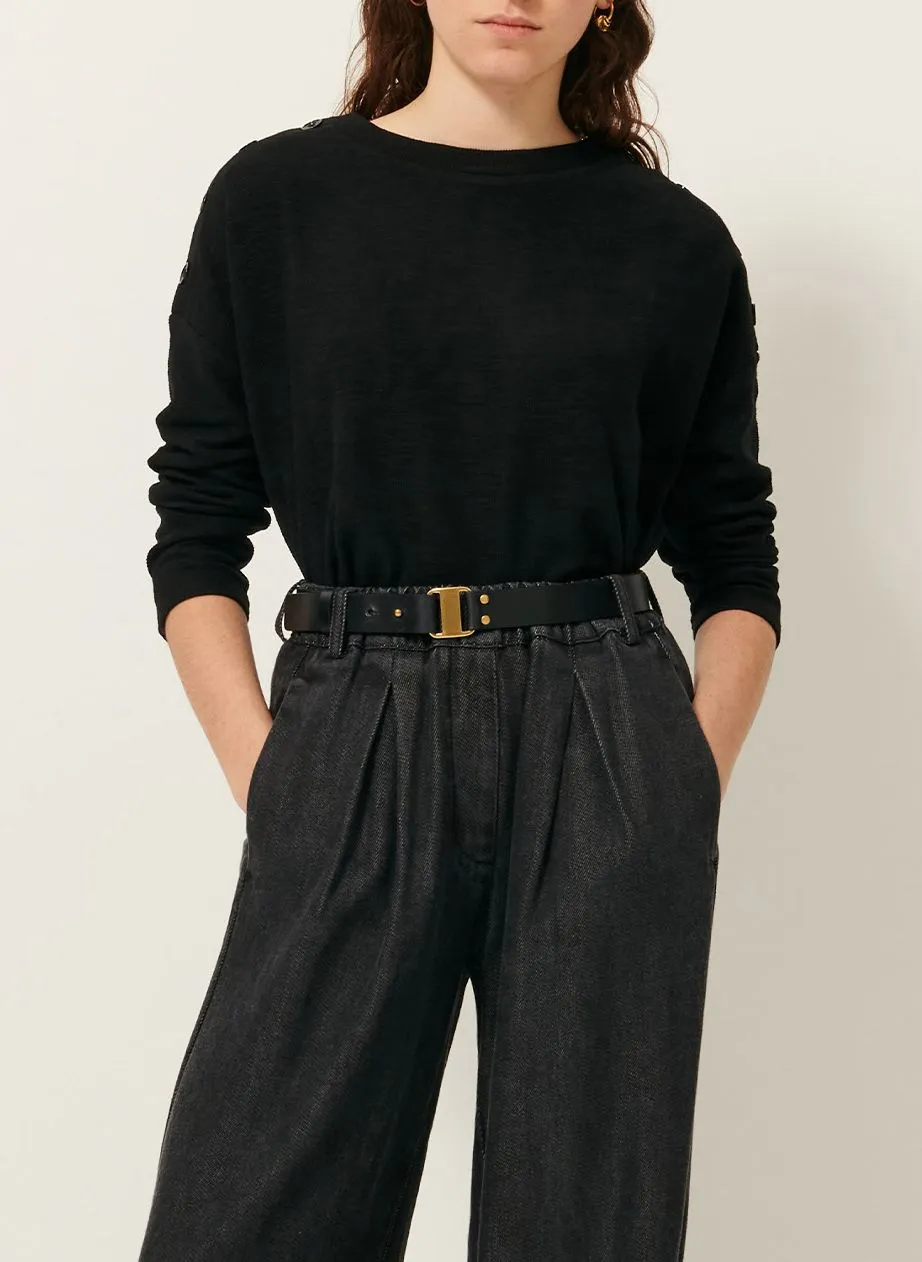  SESSUN   AUSTIN - Maglione scollo tondo in misto cotone | Nero