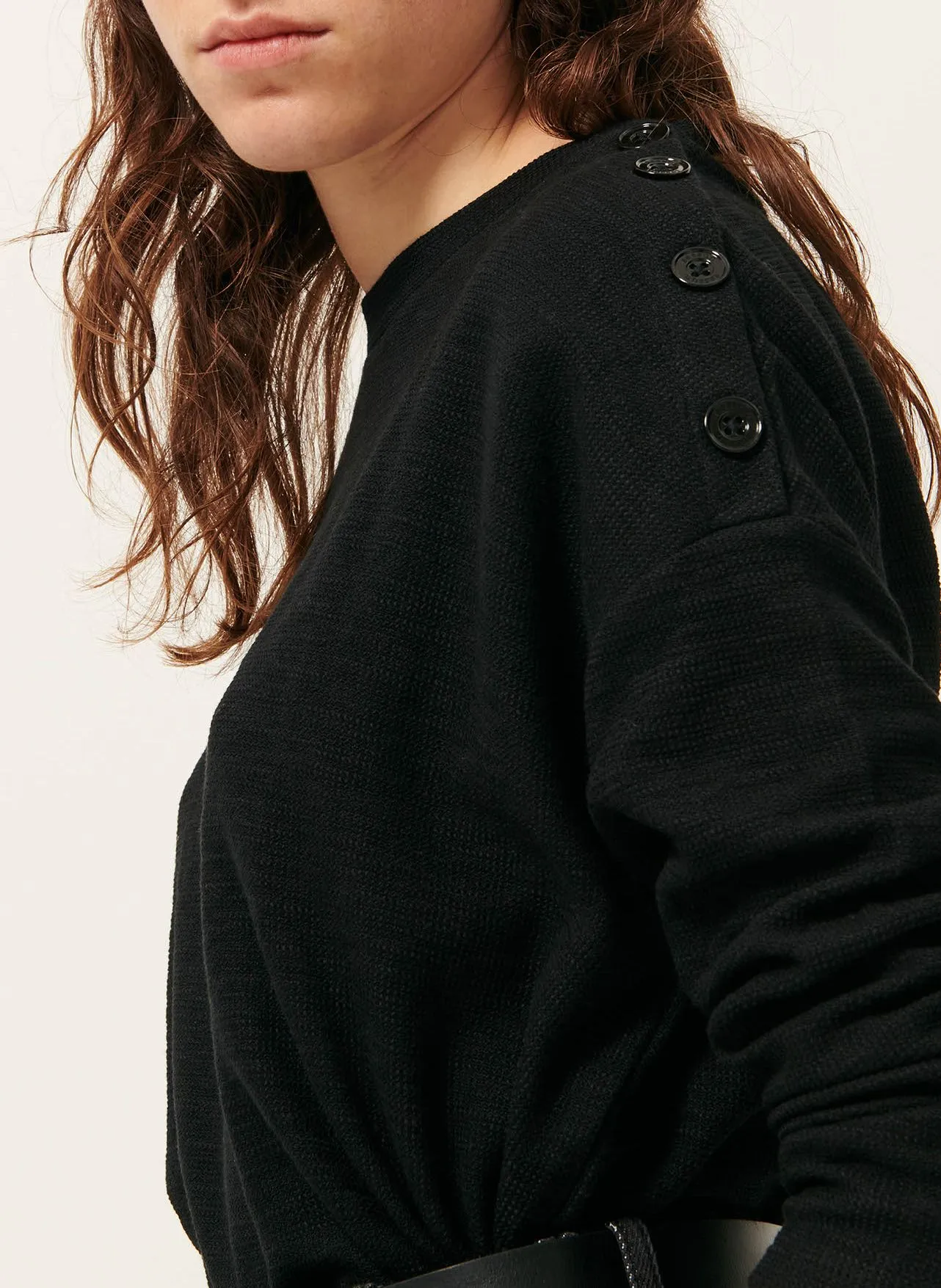 SESSUN   AUSTIN - Maglione scollo tondo in misto cotone | Nero