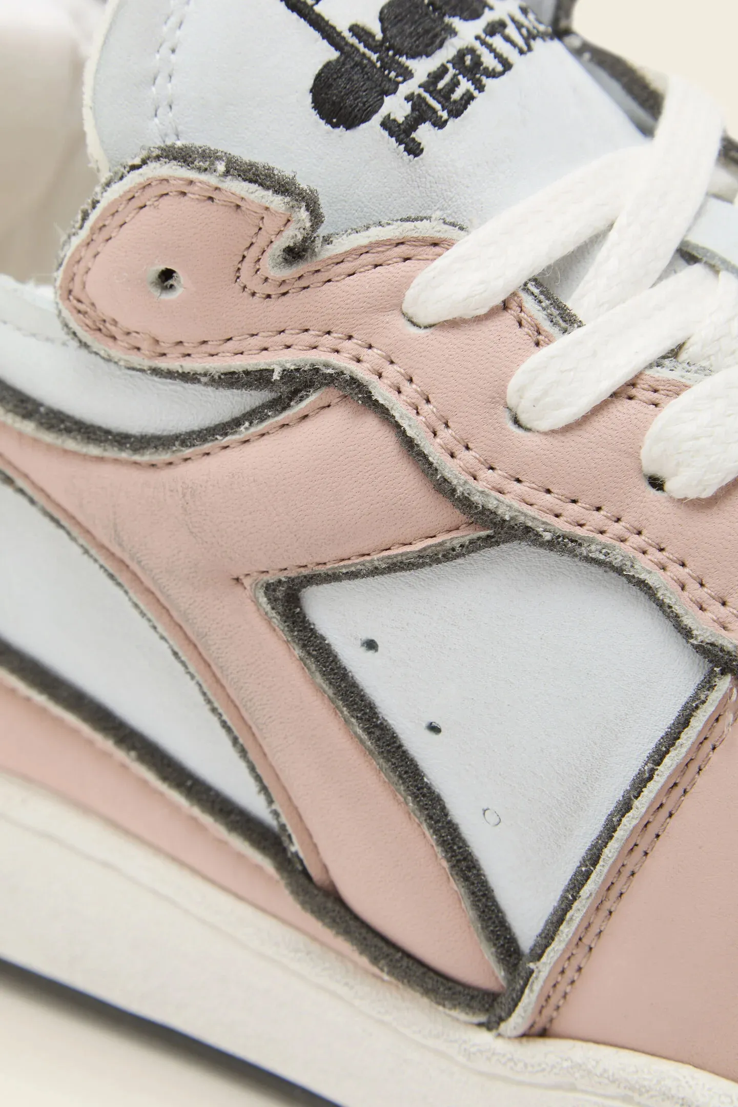 Sneakers Diadora Heritage mi basket row cut frame used Rosa