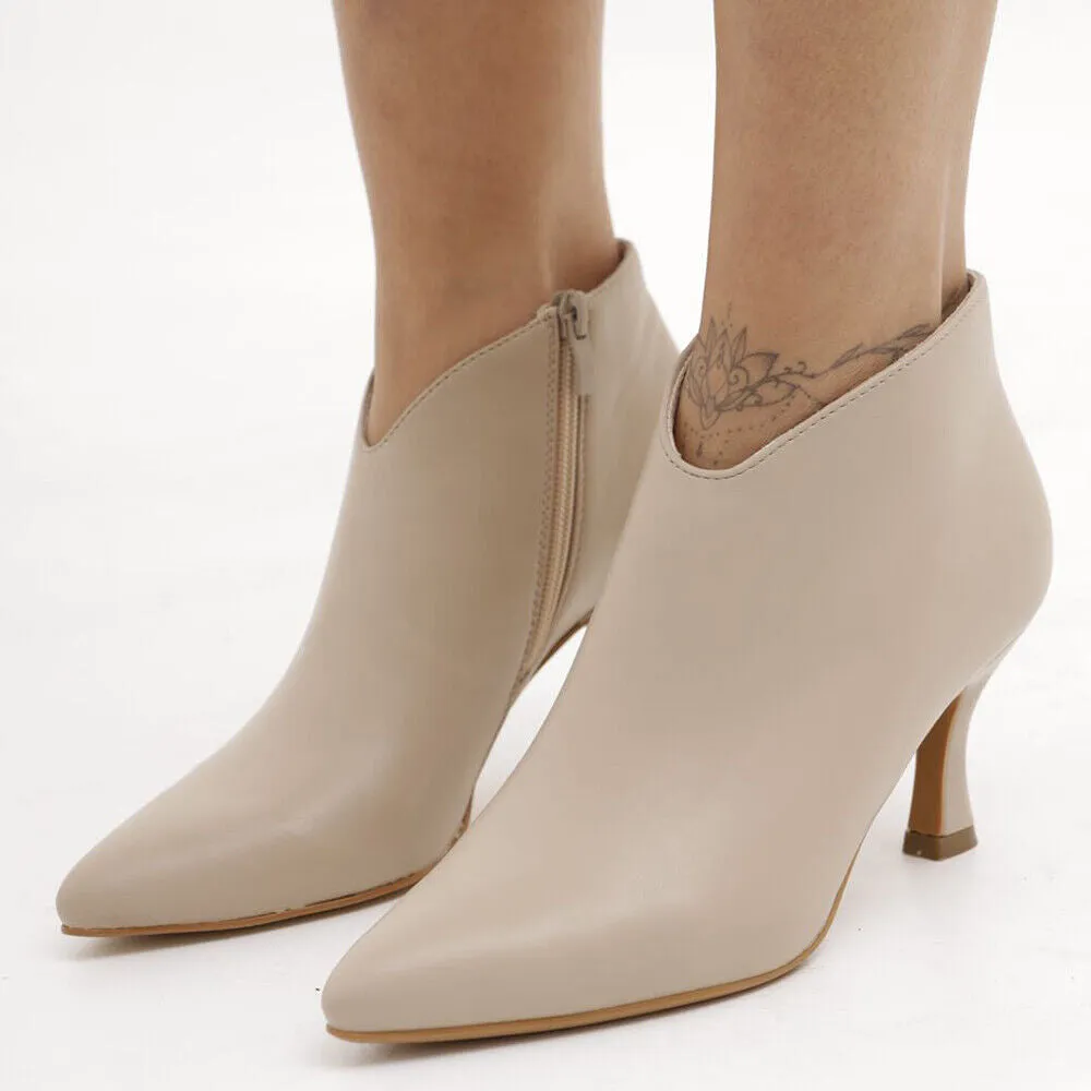 Stivaletti Donna Tronchetti da Donna A Punta Tacco Fino MP413-9 nero beige lilla