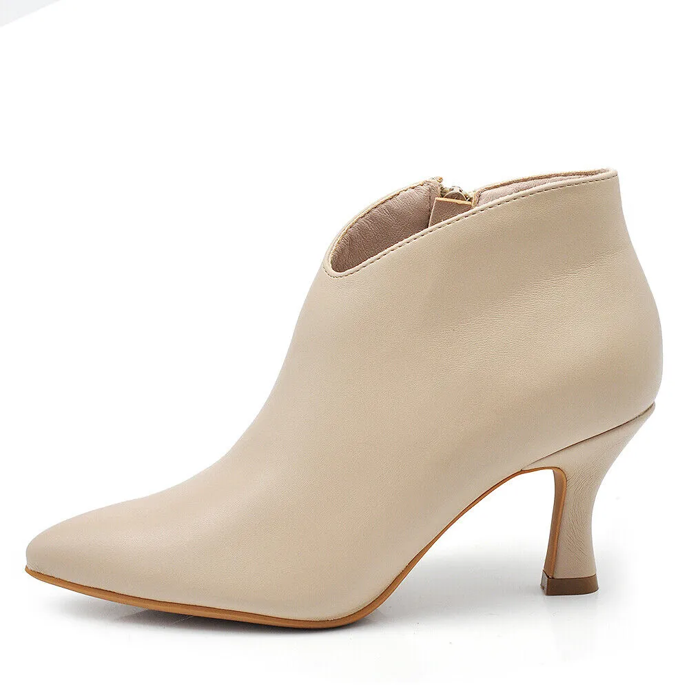 Stivaletti Donna Tronchetti da Donna A Punta Tacco Fino MP413-9 nero beige lilla
