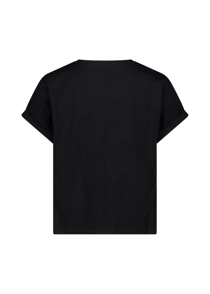 T-shirt con stampa e strass