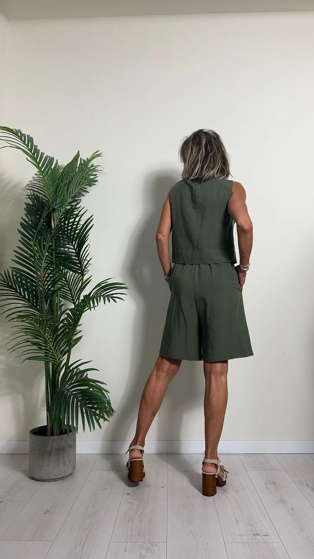TENSIONE IN - 24S1784 - BERMUDA 60%VISCOSA 40%LINO VITA ELASTICATA CON COULISSE