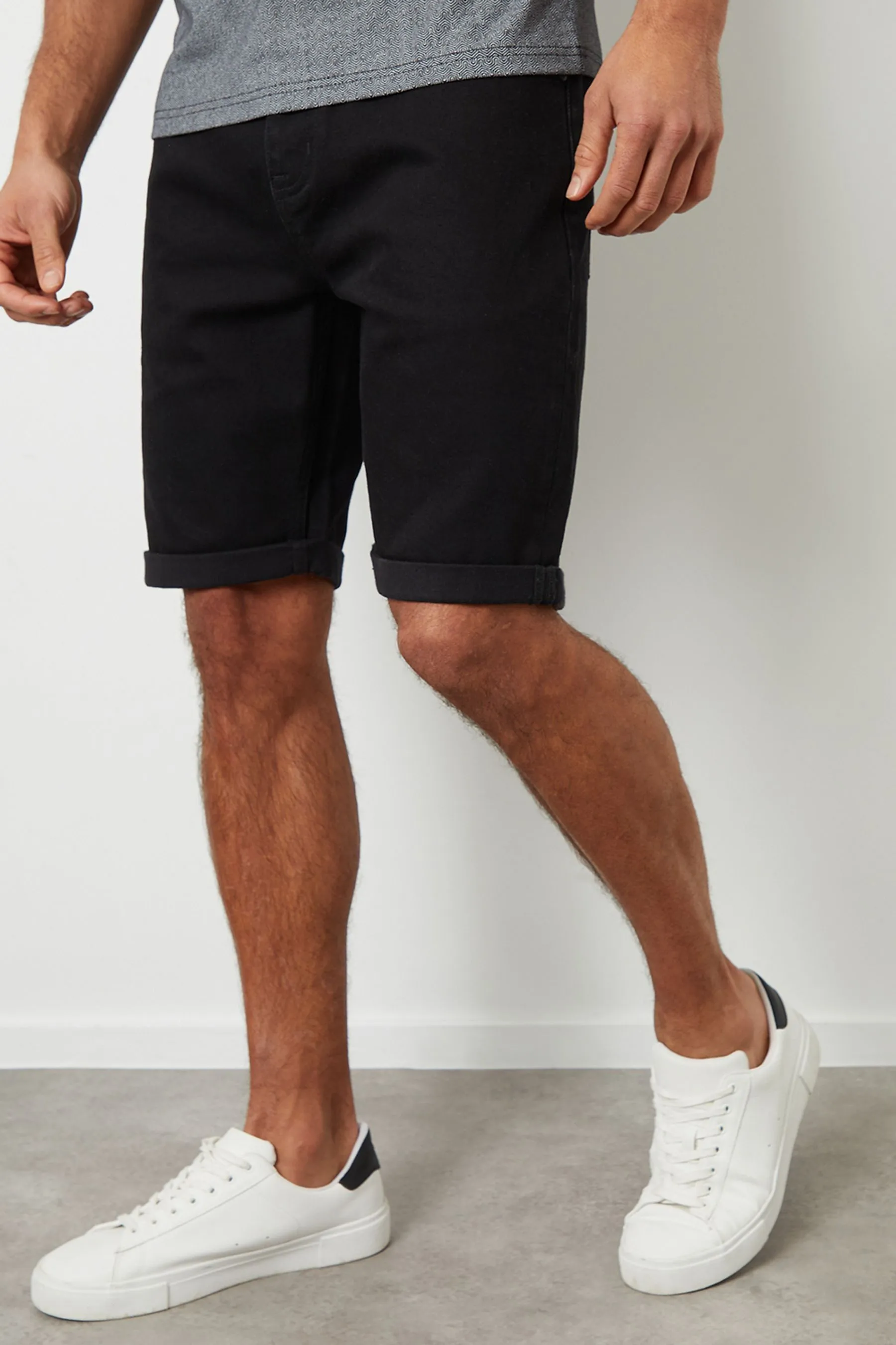 Threadbare - Shorts Denim con risvolto