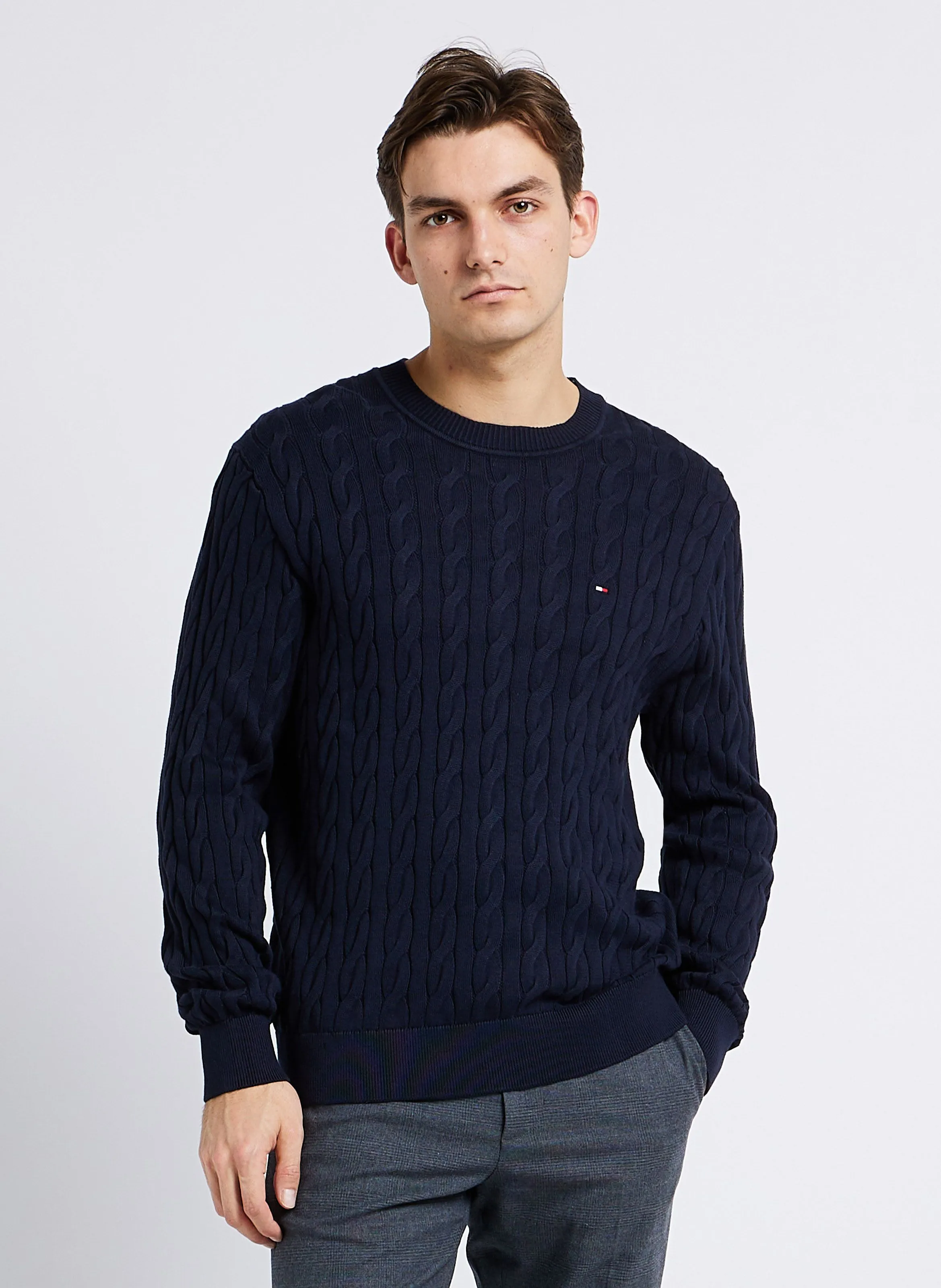  TOMMY HILFIGER   Maglione dritto scollo tondo in cotone biologico | Blu