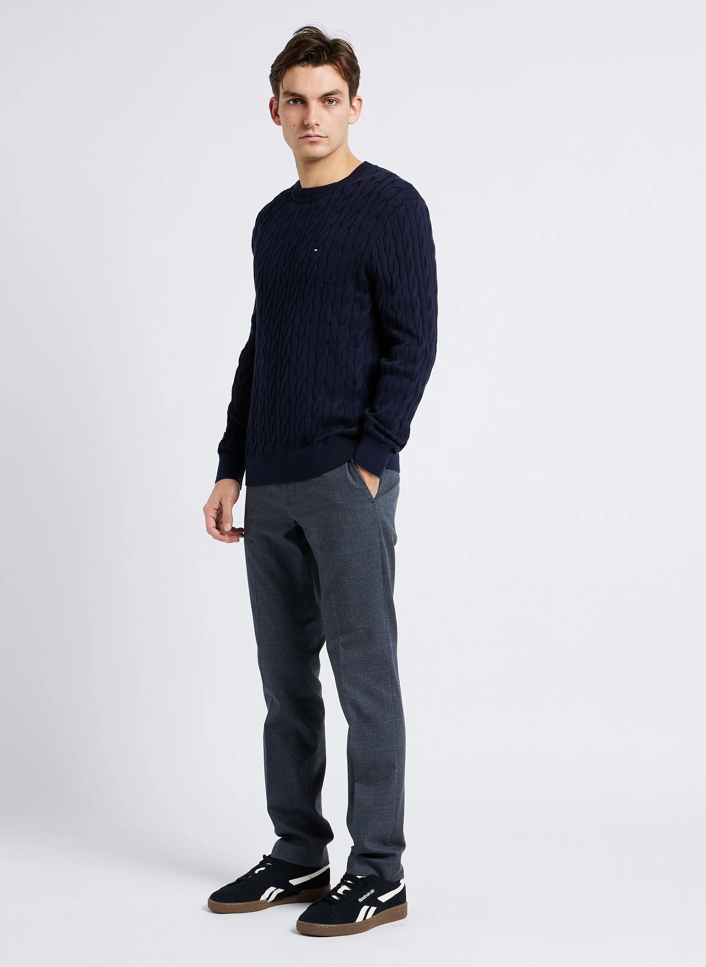  TOMMY HILFIGER   Maglione dritto scollo tondo in cotone biologico | Blu