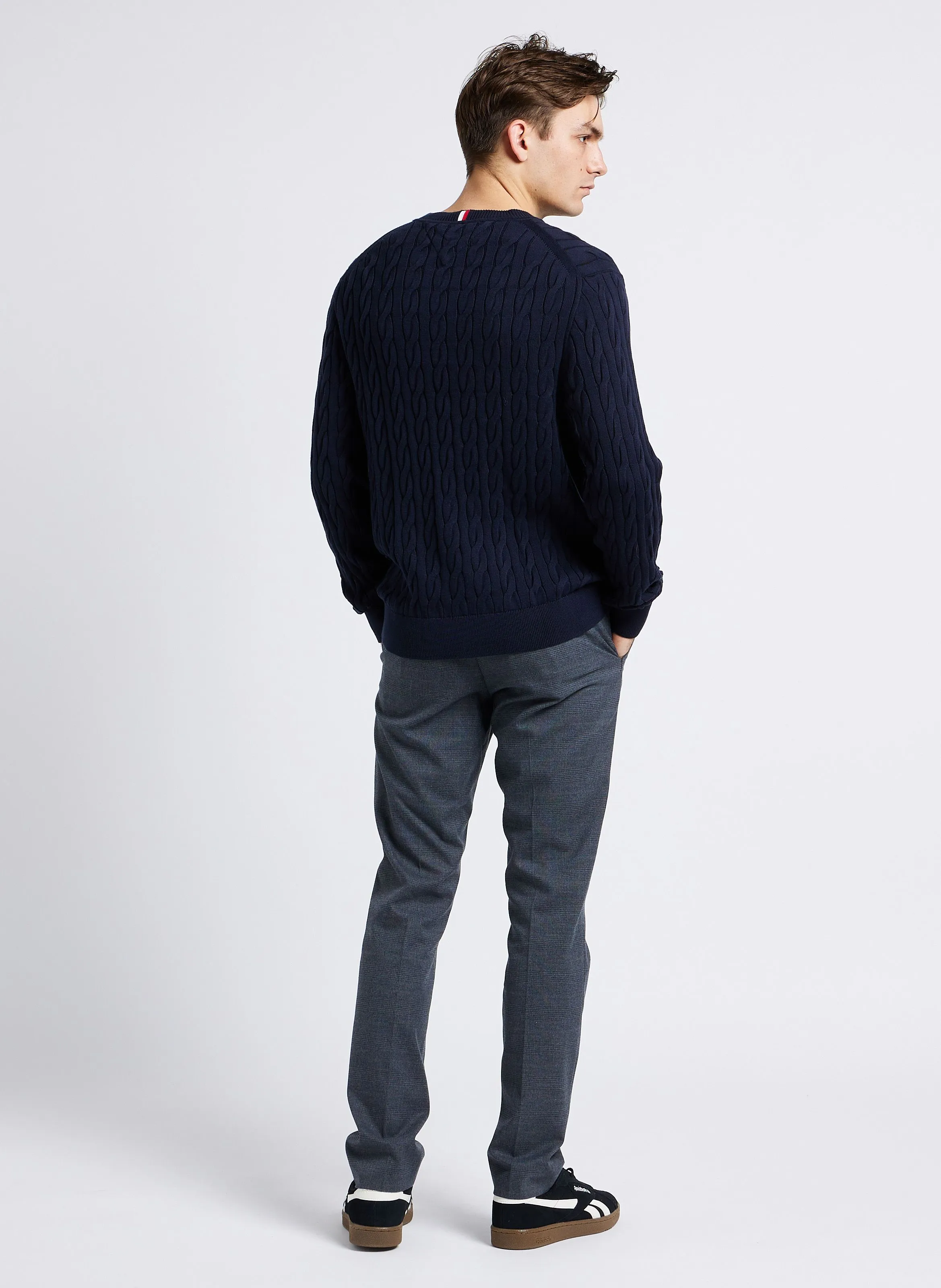  TOMMY HILFIGER   Maglione dritto scollo tondo in cotone biologico | Blu