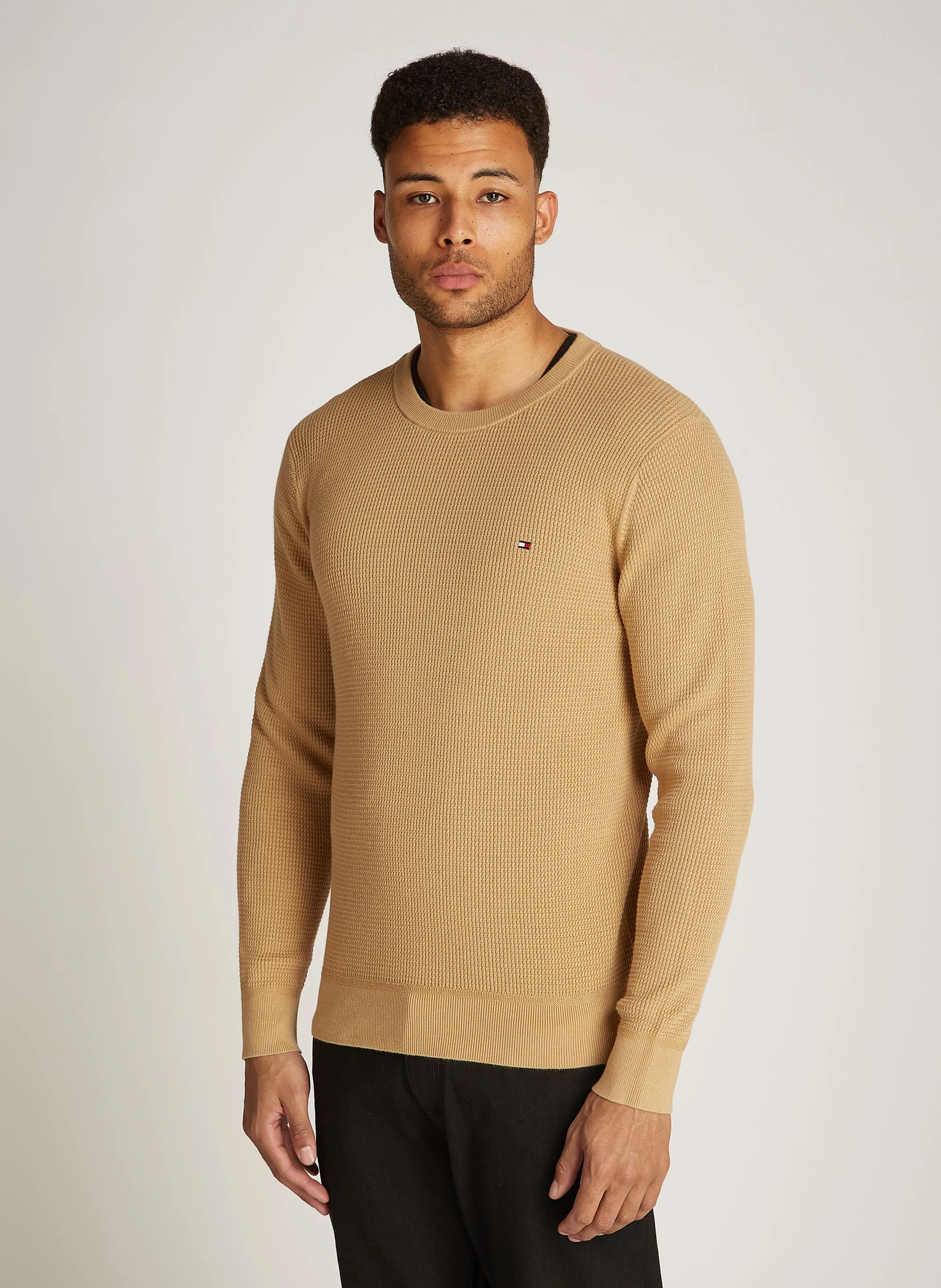  TOMMY HILFIGER   Maglione scollo tondo in cotone biologico | Kaki